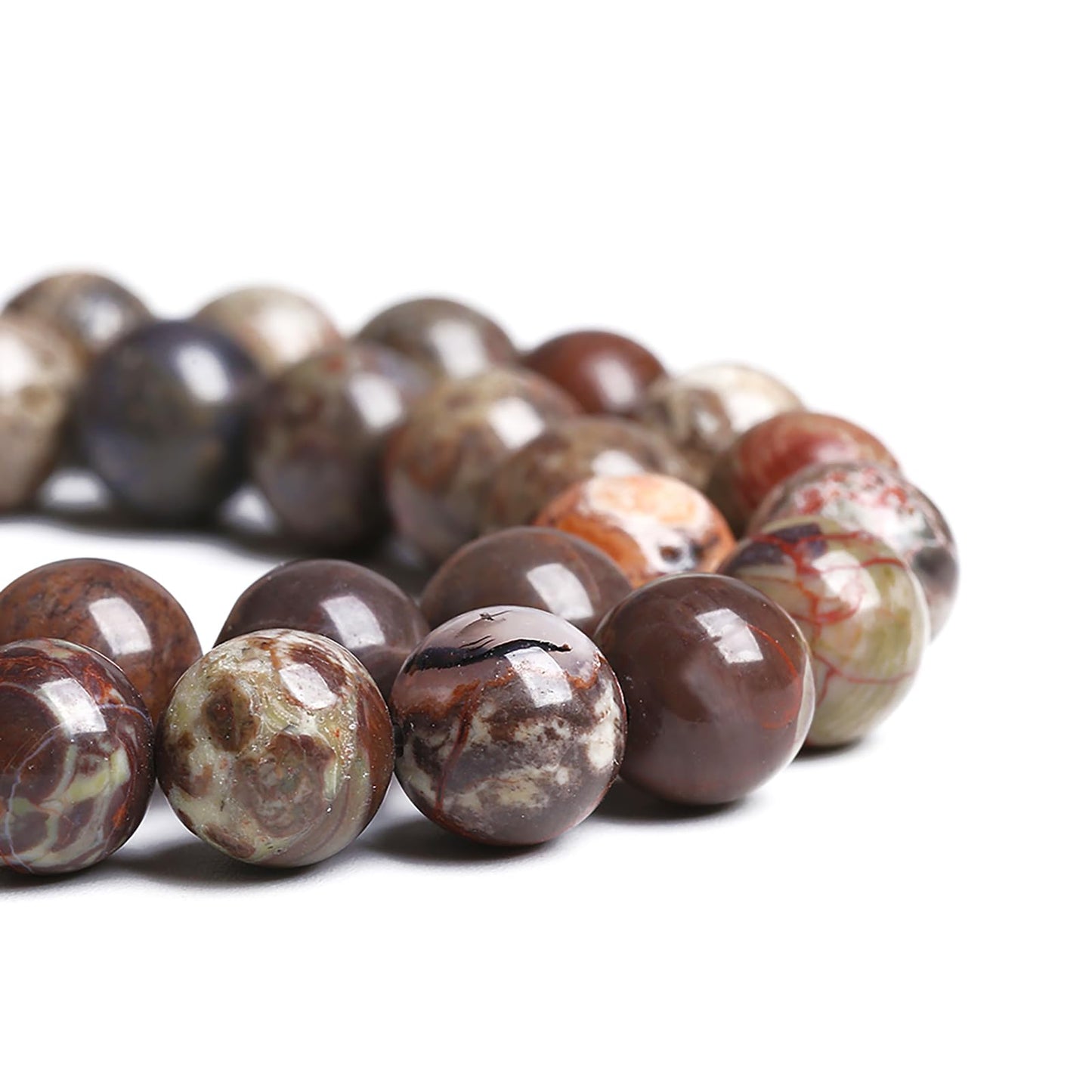 8MM 46PCS Natural Stone Flower Agate Spacer Loose Beads for Jewelry Making DIY Bracelet