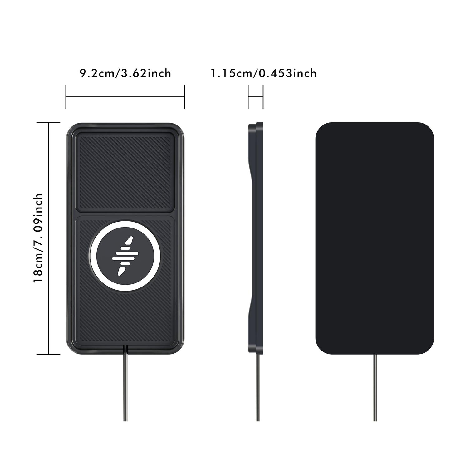 Car Wireless Charger Pad, 15W Fast Non-Slip Wireless Charging Pad for Car with 20W Car Adapter, Compatible with iPhone 17 16 15 14 13 12 Pro Max AirPods,100CM Cable
