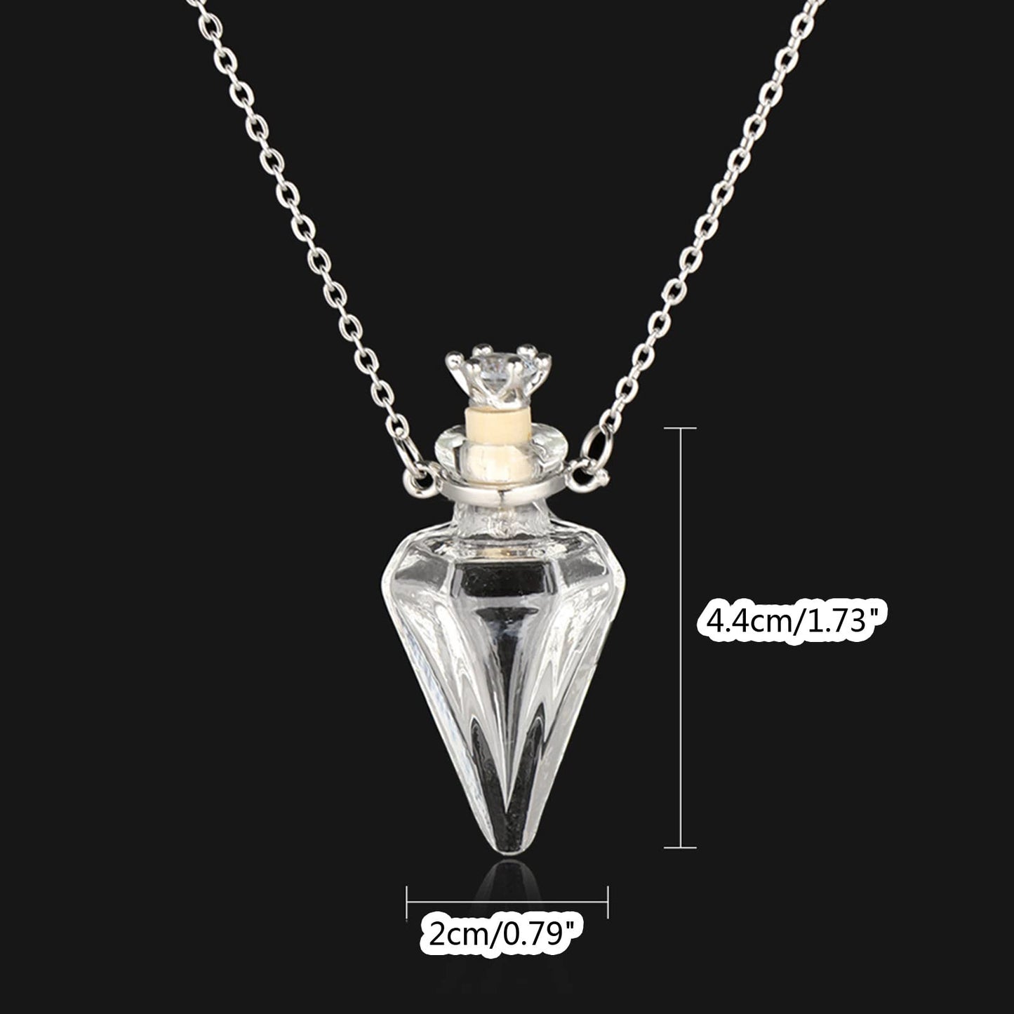 Essential Oil Diffuser Perfumes Bottle Pendant Necklace Jewelry Clear Tear Drop Vial Essential Oil Pendant Necklace Bottle Necklaces for Women