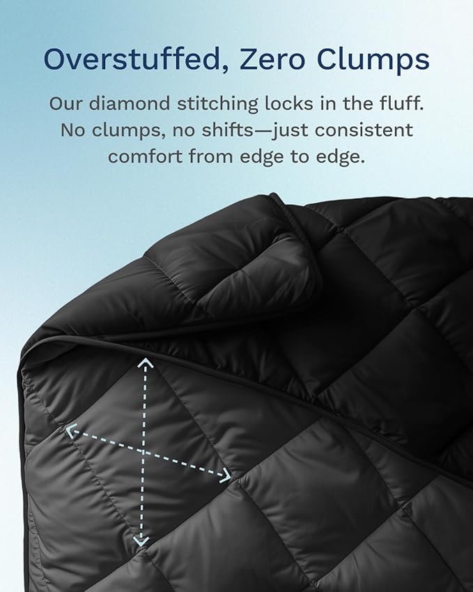 ViscoSoft Black/Gray Down Alternative Quilted Comforter King/Cal King - Cooling Breathable Premium Oversized Soft Reversible Microfiber Duvet Insert