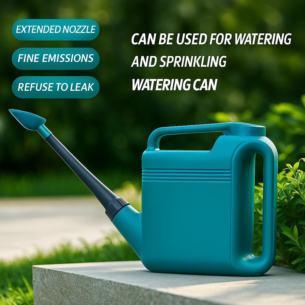 2 Gallon Watering Can for Indoor & Outdoor Plants, Large Capacity Long Spout with Ergonomic Non-Slip Handle, Durable Leak-Proof Plastic, Comfortable Grip, Ideal for Flowers, Vegetables