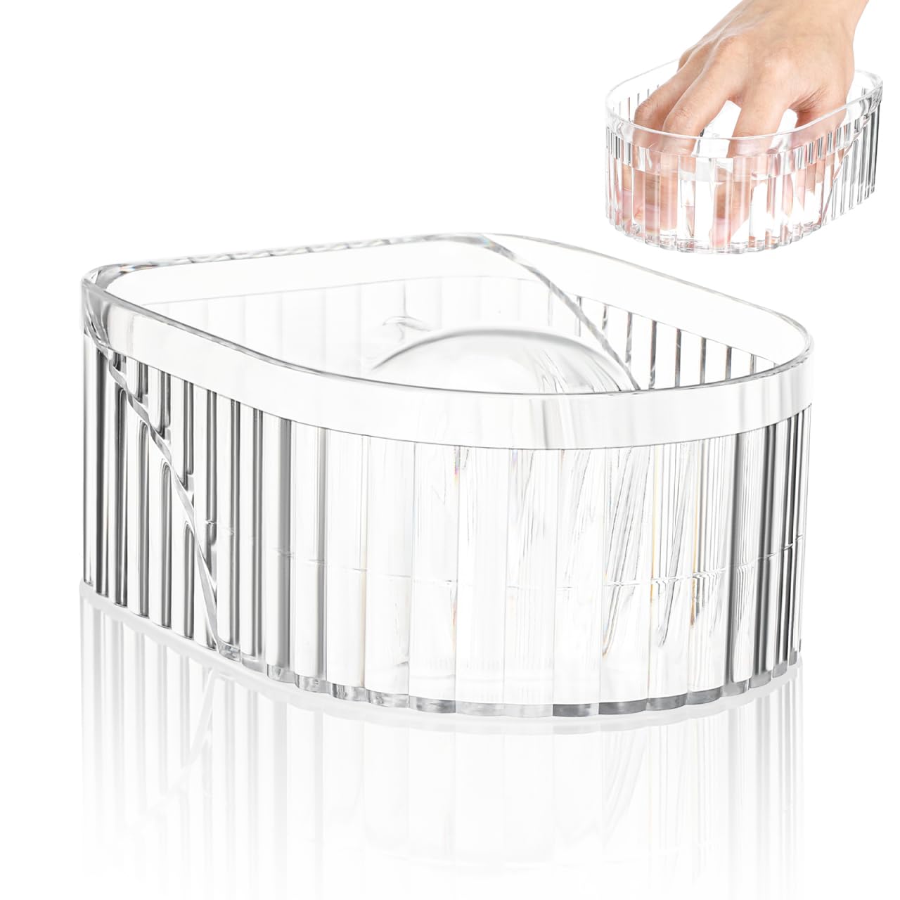 SOIMISS Acrylic Nail Soaking Bowl for Nail Polish Removal and Cuticle Softening Fits One Hand Suitable for Home Manicure Treatment Tray