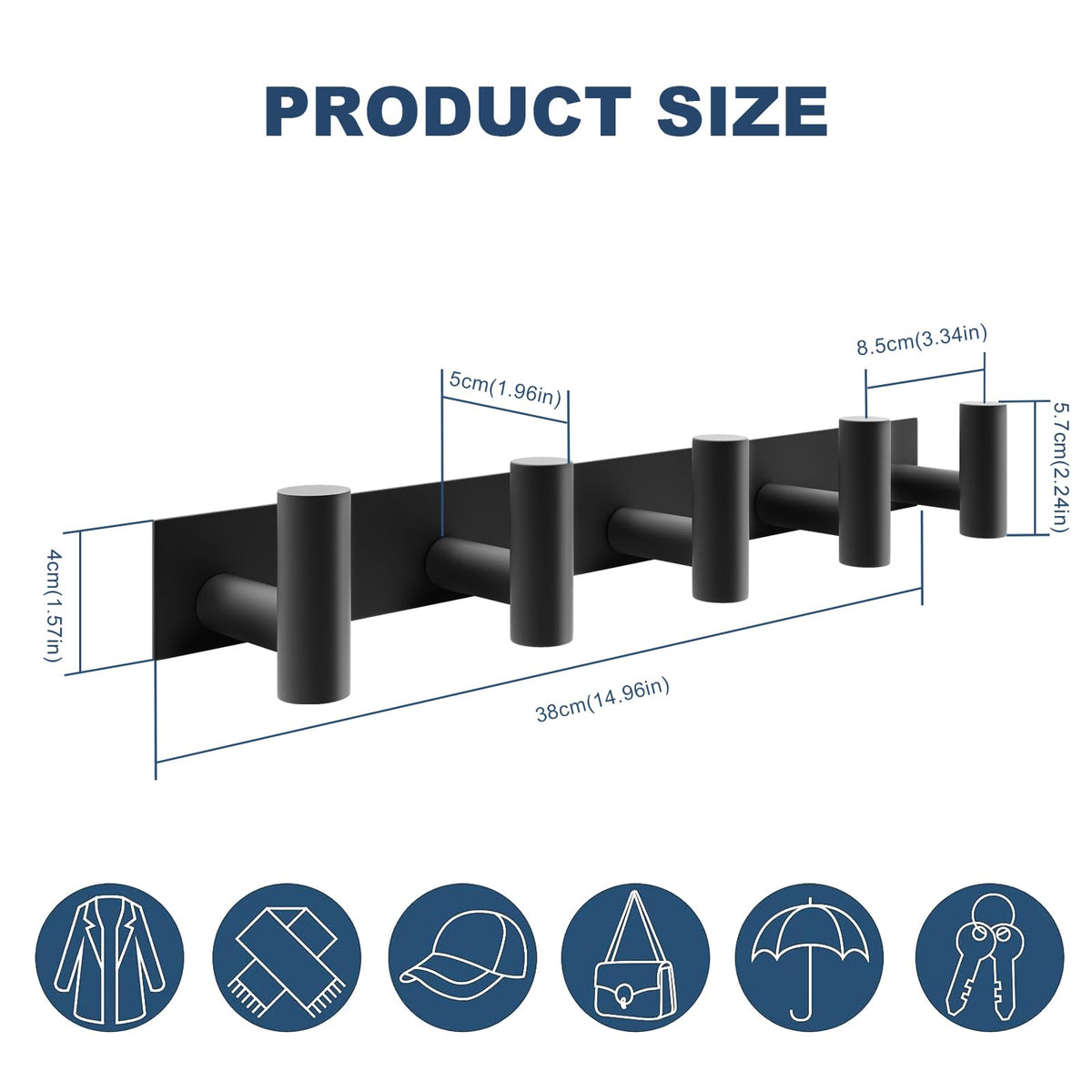 5 T Shaped Wall Hooks