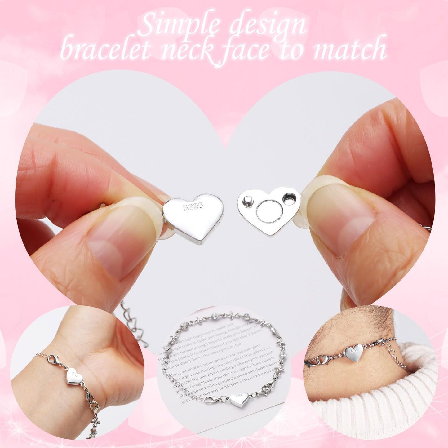 Magnetic Clasp Converter, Heart Design Lobster Clasps for Necklaces and Bracelets, Gold and Silver (4golden+4silvery)