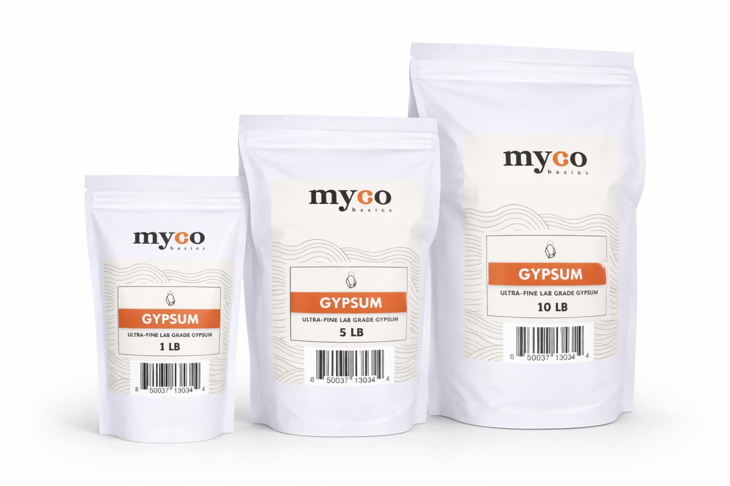 (1.0-20.0 lbs) Mycology Basics - Bulk Ultra-Fine Lab Grade Gypsum for Mushrooms, Food Grade, No Additives - Packaged in HEPA filtrated Enclosure for Sterility (5.0 lbs)