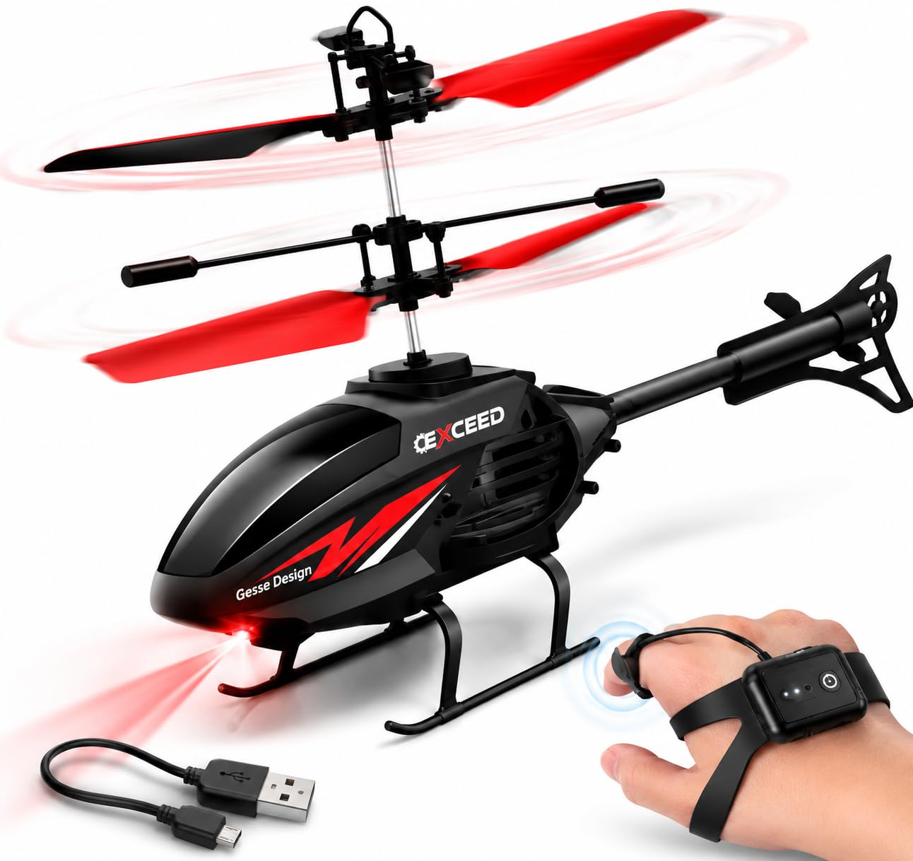 Gesture Control RC Helicopter Toy for Kids – Remote Control Helicopter Alternative, Fly with Your Hand, No Remote Needed, Easy Indoor Helicopter Toy for Boys & Girls Ages 8+