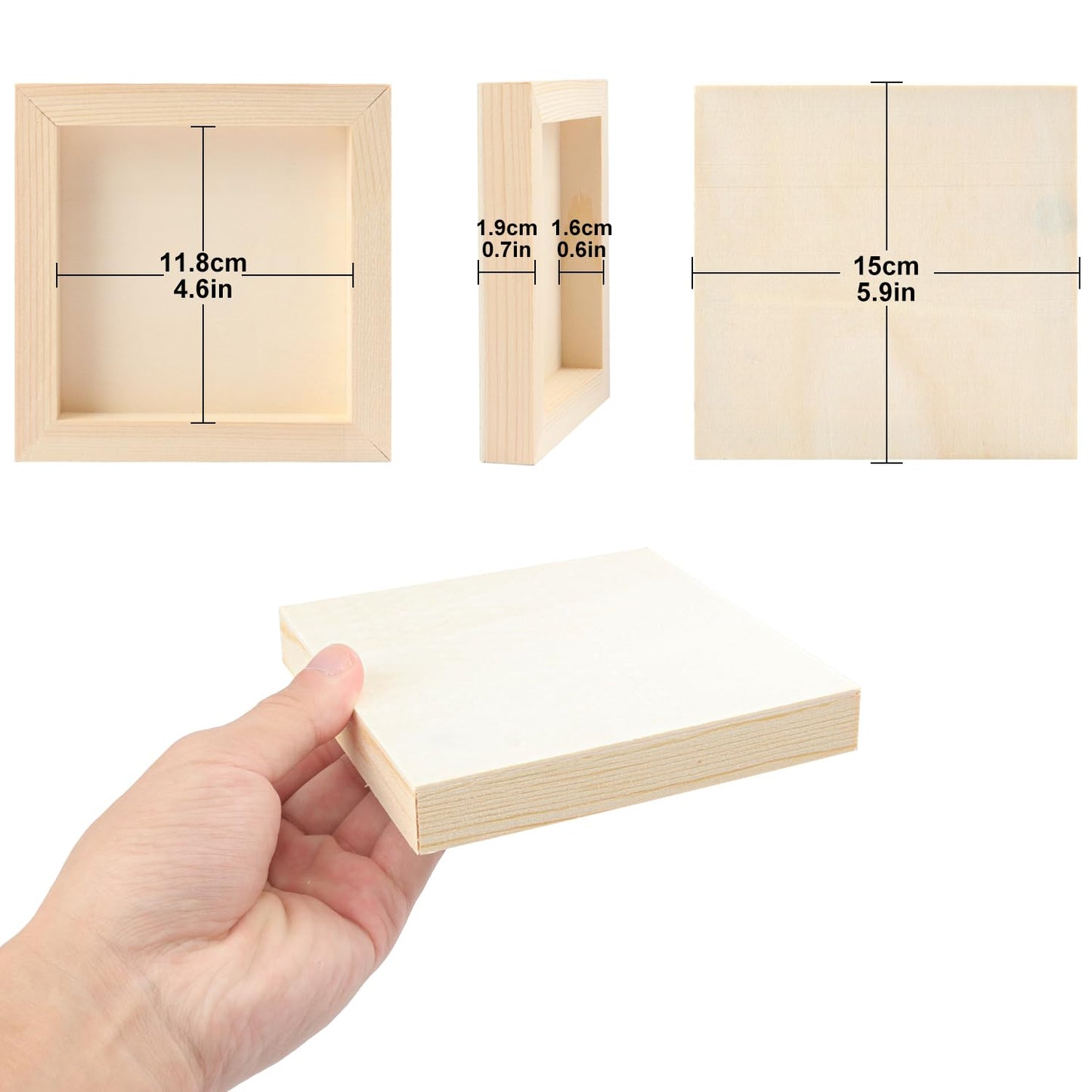 Yiksonyo 20 Pack 6 x 6 Inch Wood Panels, 6 inch Square Wooden Canvas Boards for Crafts, Painting, and DIY Art Projects
