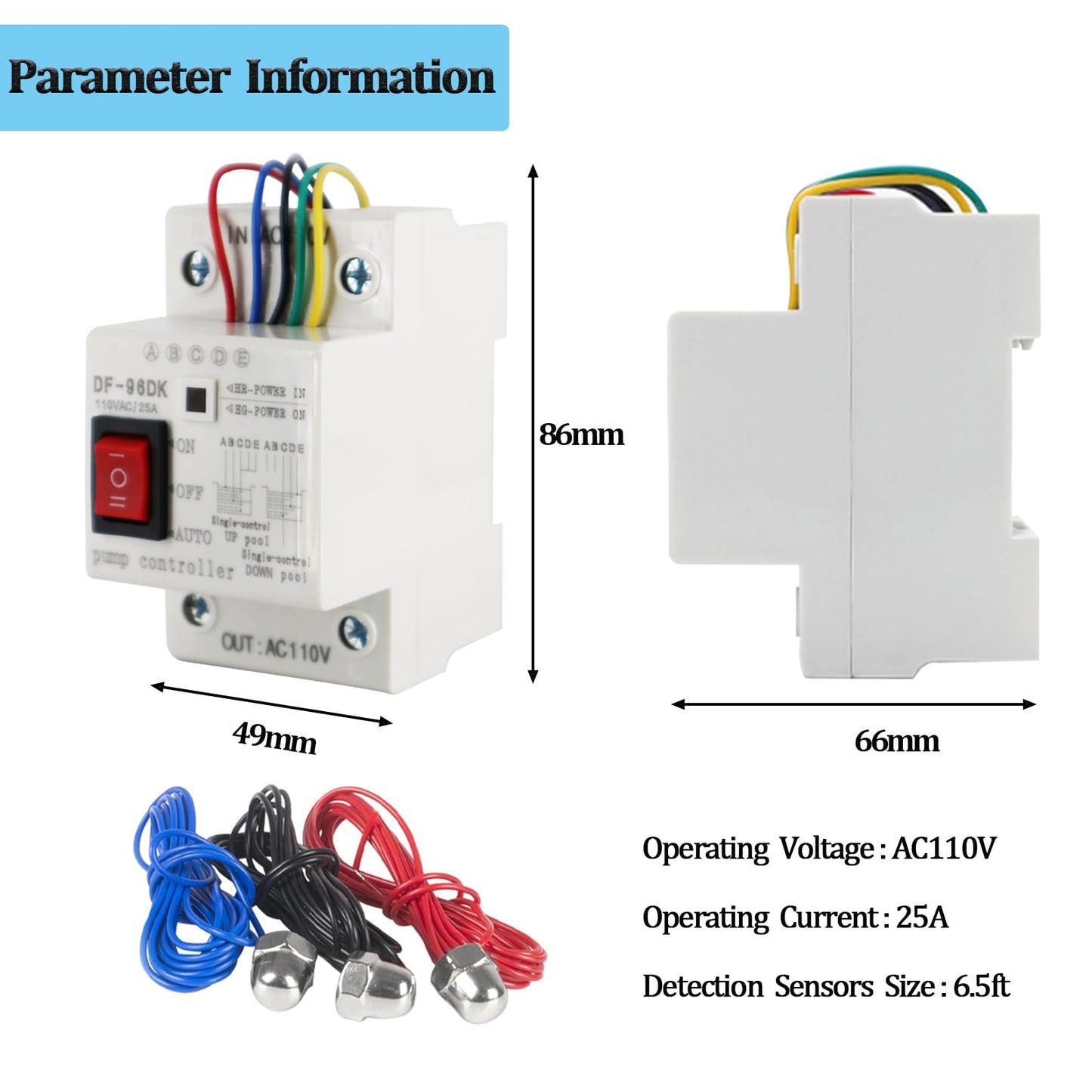 Adahill AC110V Brass Solenoid Float Valve - Automatic Water Level Control Switch for Water Tanks, Pools, Livestock Troughs and Irrigation Systems - 2A Current Rating, Normally Closed Design