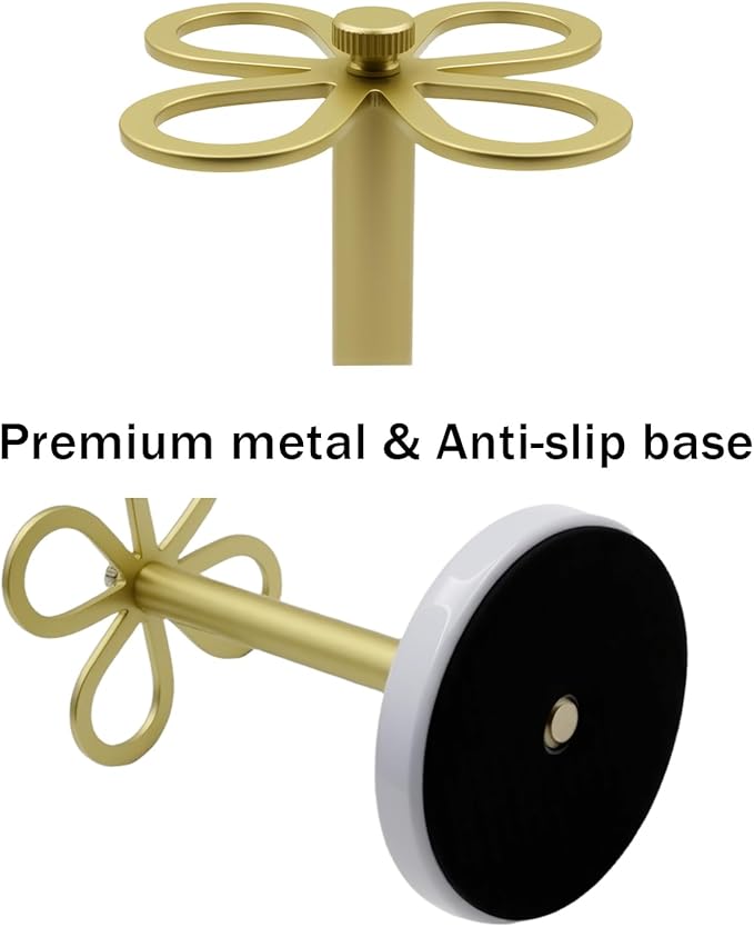 Metal Toothbrush Holders for Bathroom with 4 Slot Black Tooth Brush Holder Stand Countertop Organizer for Family Gold and White