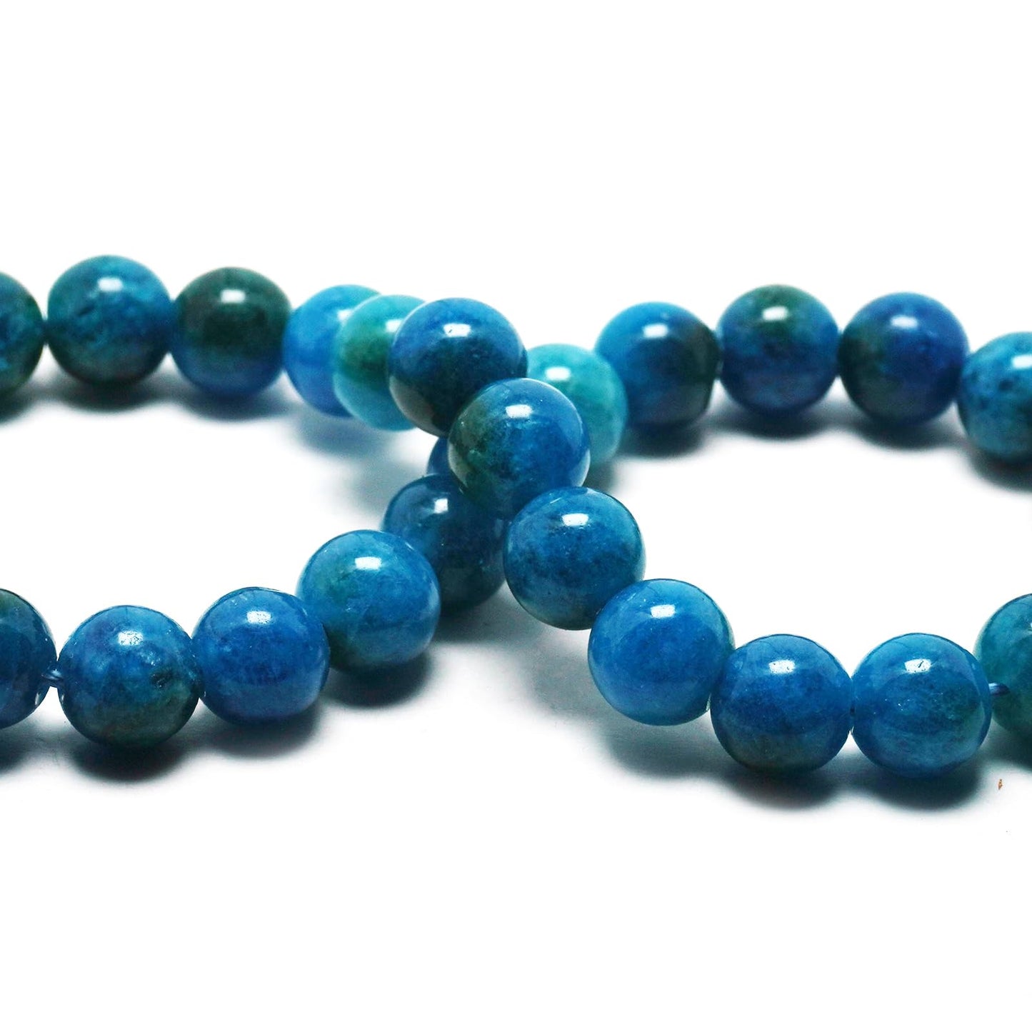 DIQIO Natural Stone Beads Gemstone Beads for Jewelry Making - 6mm Blue Ppatite Beads for Bracelets, Semi Precious Jade Round Beads(58-60pcs, 6mm, Blue Ppatite)
