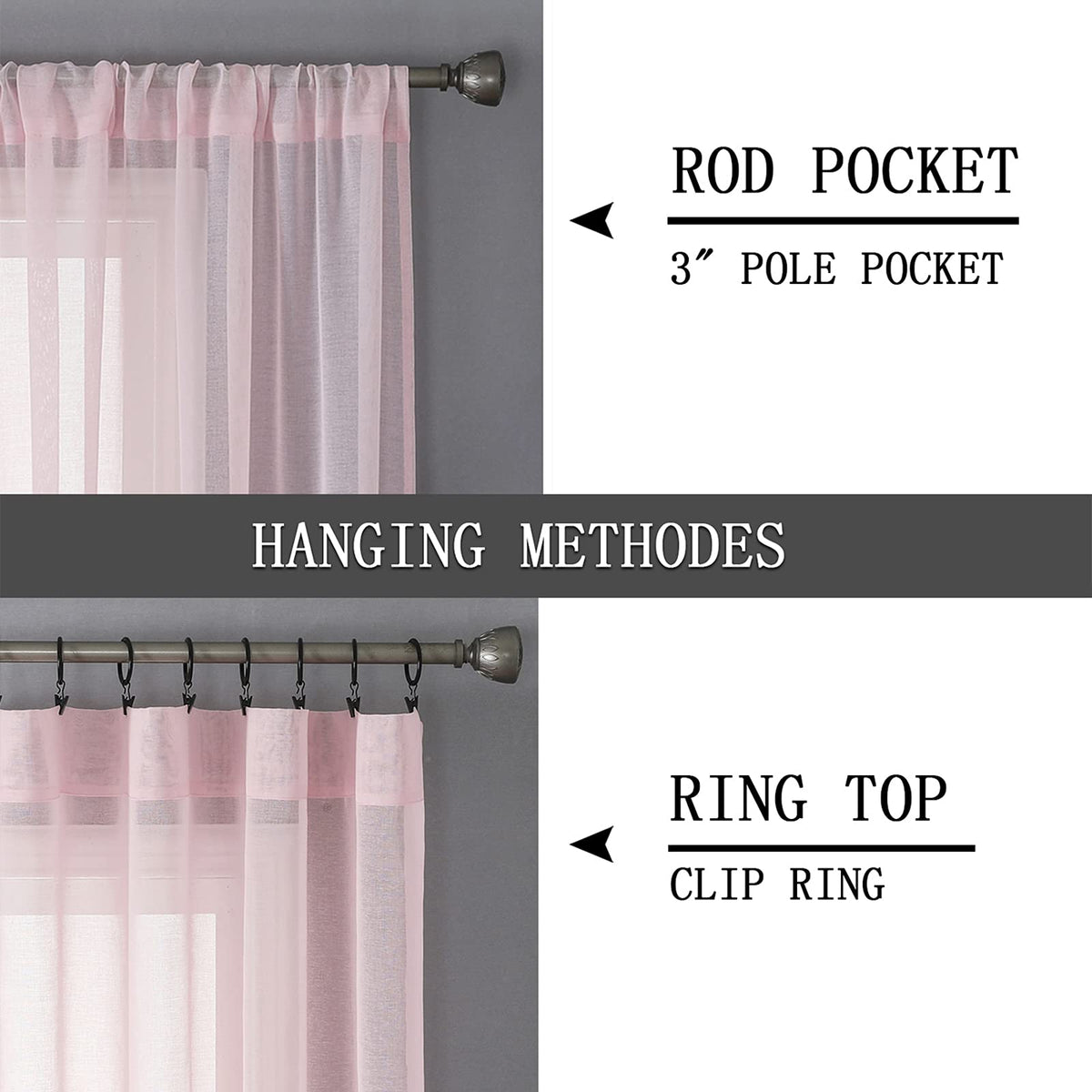 Short Sheer Curtains Linen Textured Bedroom Curtain Sheers Light Filtering Rod Pocket Voile Curtains for Living Room
