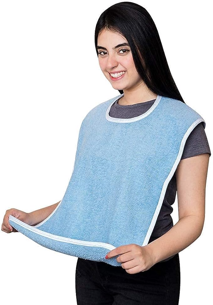 Avalon Towels Adult Bibs for Women 100% Cotton Bib for Adults for Eating - Terry Cloth Adult Bibs for Men Clothing Protectors