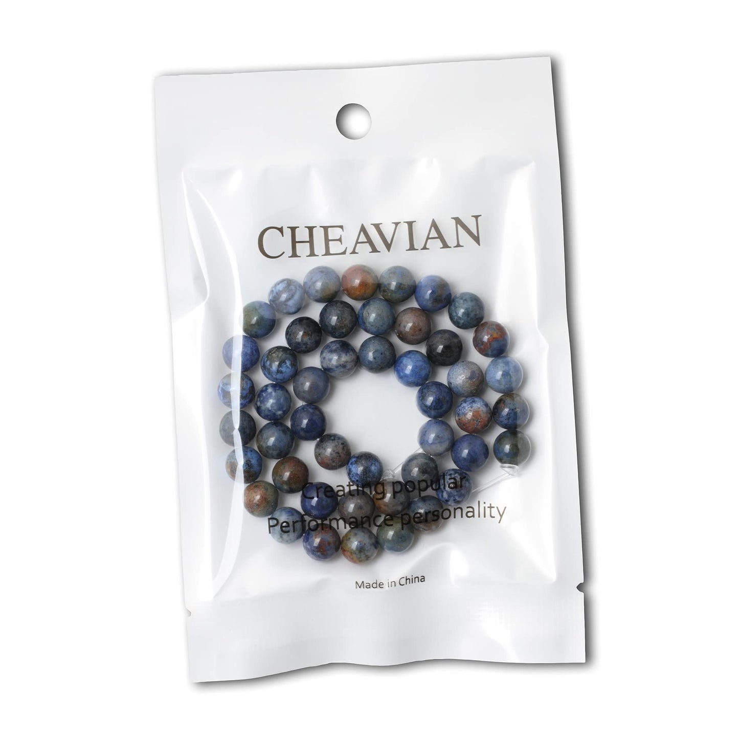 CHEAVIAN 45PCS 8mm Natural Sunset dumortierite Gemstone Beads Round Loose Beads for Jewelry Making 1 Strand 15"