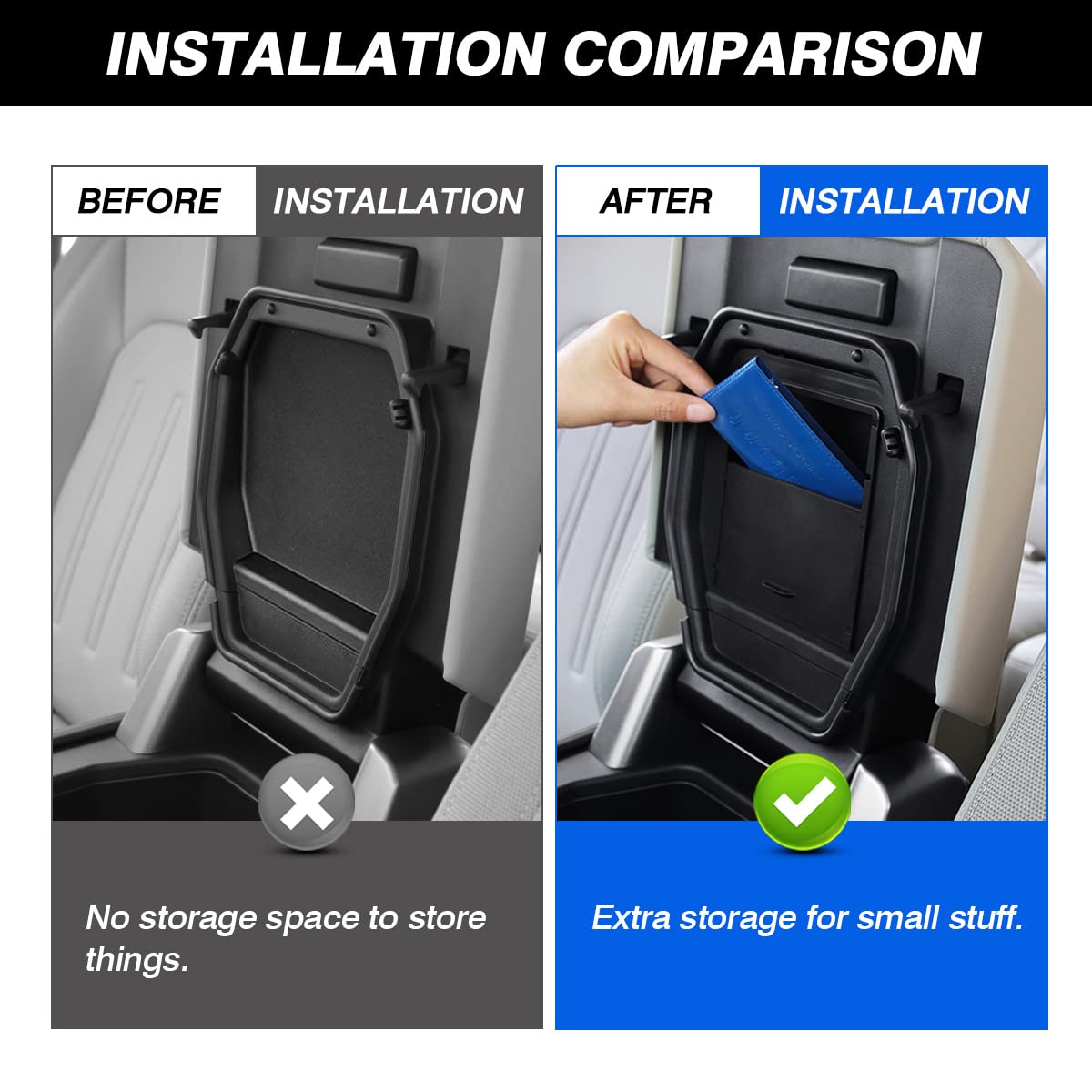 Karltys Center Console Hidden Organizer for Land Rover Defender Accessories Defender 90 110 130 2020-2025 2026 Armrest Hidden Storage Box Compartment