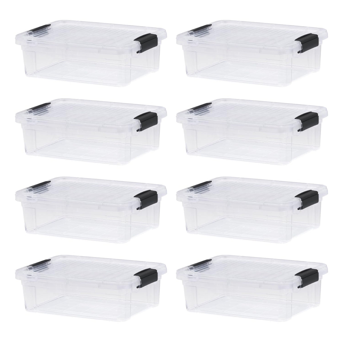 4.5 Quart Clear Plastic Storage Containers with Lids (8 Count)