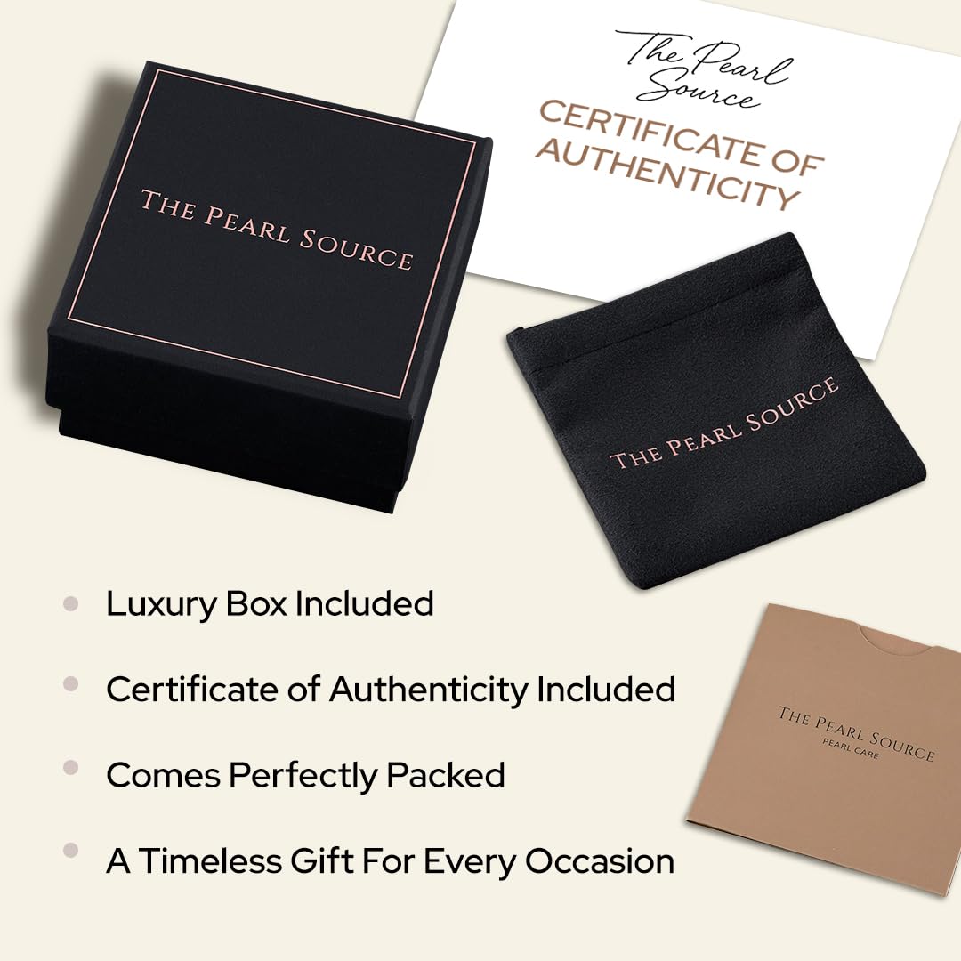 THE PEARL SOURCE Genuine Baroque Black Tahitian South Sea Cultured Pearl Rosalind Earrings for Women