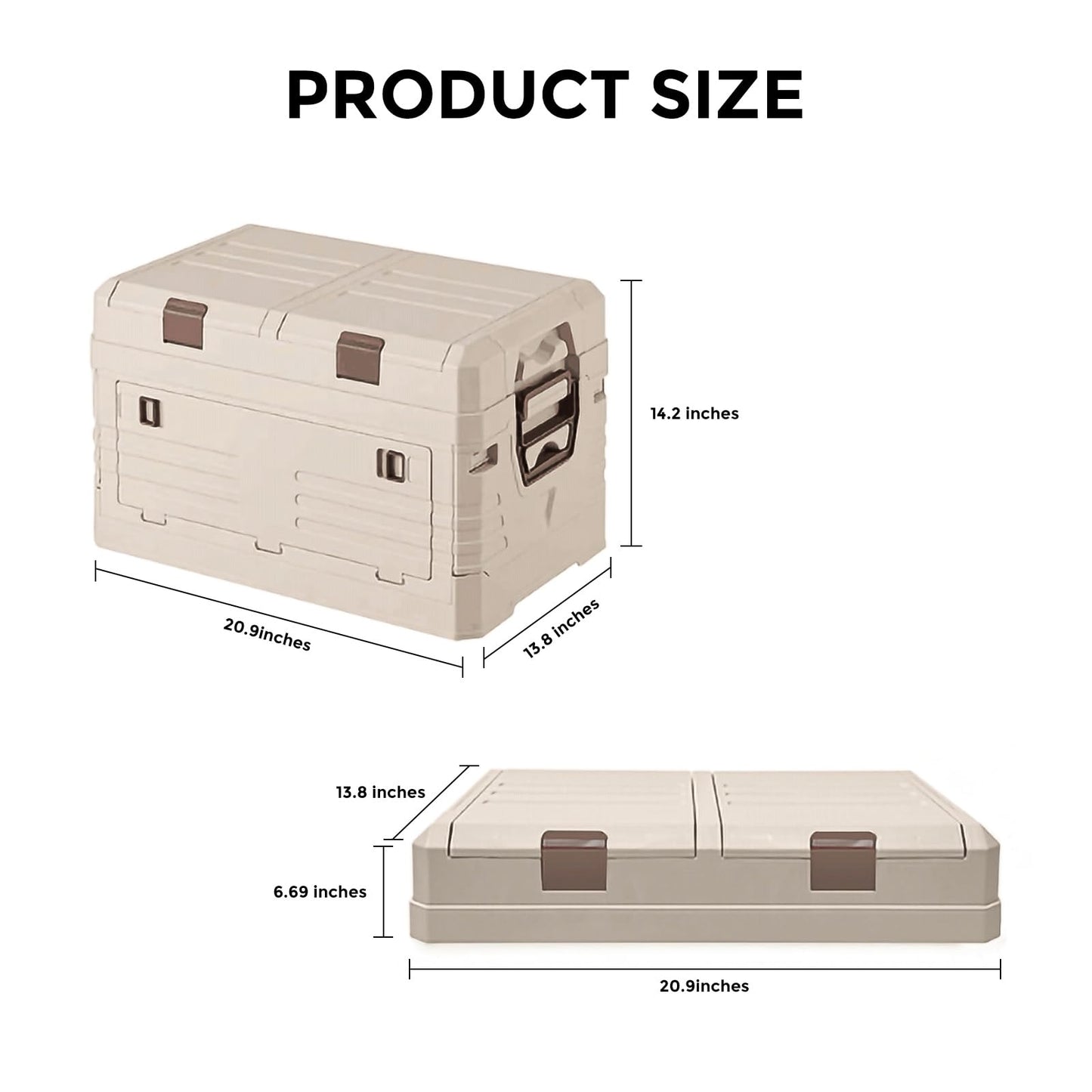 Cellplay SolarPlay Camping Storage Box with Lids, 60L Foldable Box with handles for Trunk Organizer for Outdoor Picnic, Car RV Storage and Organization