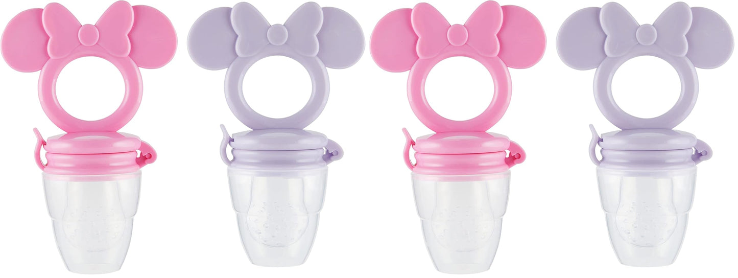 Disney Mickey and Minnie Teether with Fruit Feeder - Safe and Durable Design for Soothing Your Baby's Teething Pains (Pack of 2)