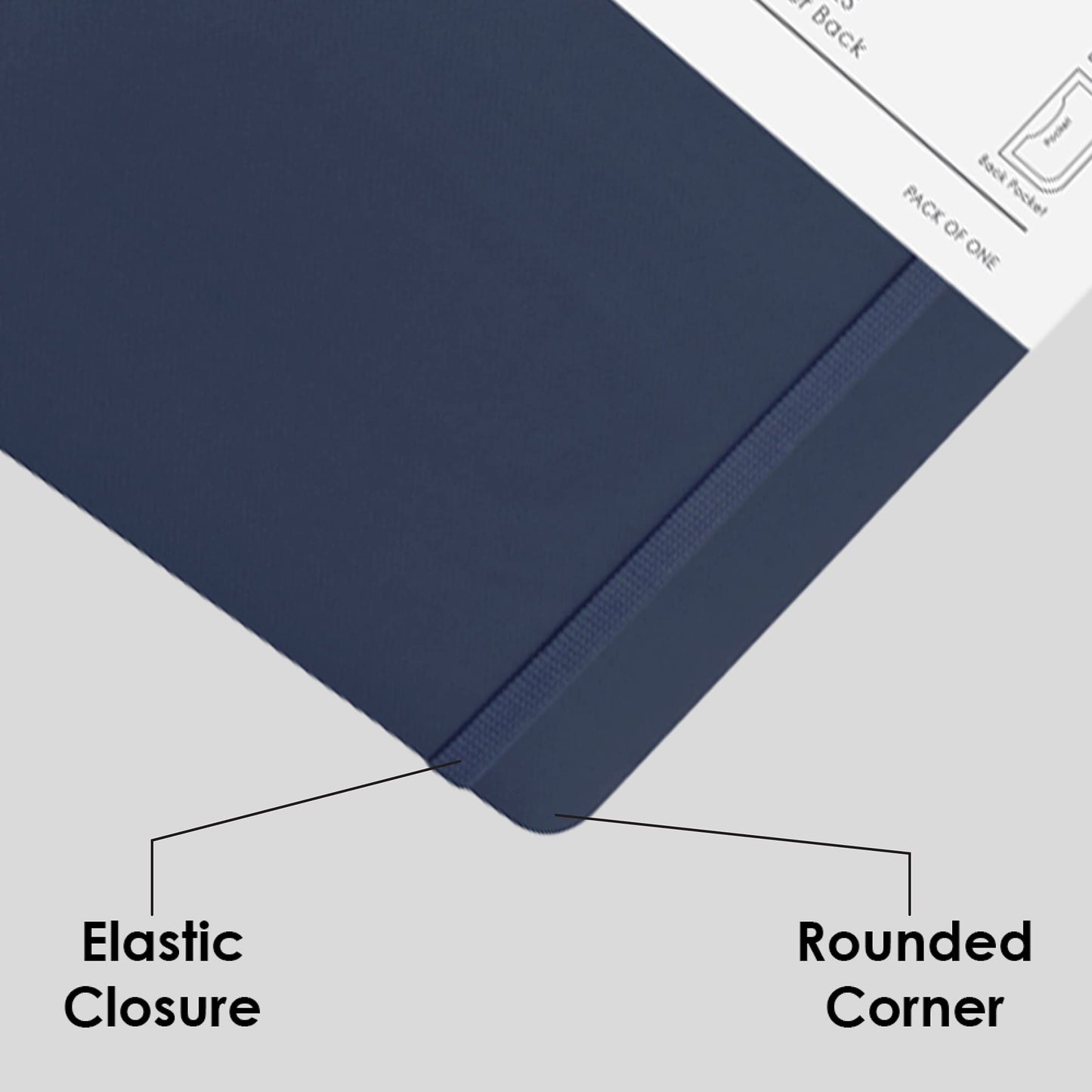 myPAPERCLIP Executive Series Medium Plain Notebook | 192 Pages, 80 GSM, Soft Cover, Medium Size (5 x 8.25 in) | Flat Lay | Bookmark, Elastic Closure & Back Pocket | Blue