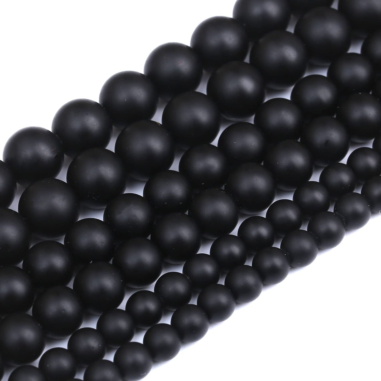 66PCS 6MM Natural Frosted Black Agate Stone Beads Round Loose Beads for Jwelry Making DIY Bracelet Necklace Accessory 15Inch