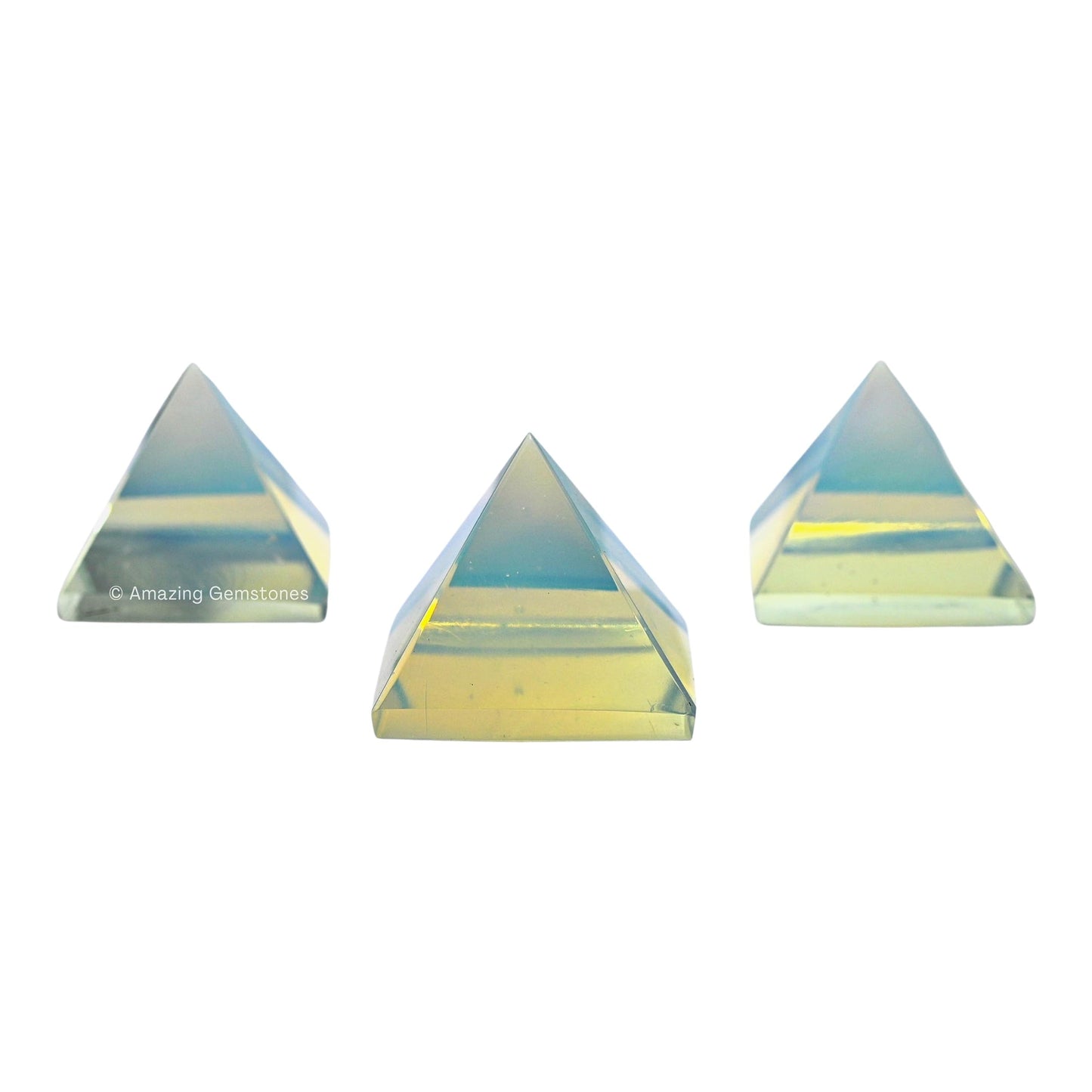 Amazing Gemstone Opalite Pyramid Crystal Healing Stones - 1.5" Great Pyramid Figurine of Stone Pyramid for Meditation, Reiki, Chakra Balancing and Crystal Pyramids Grid