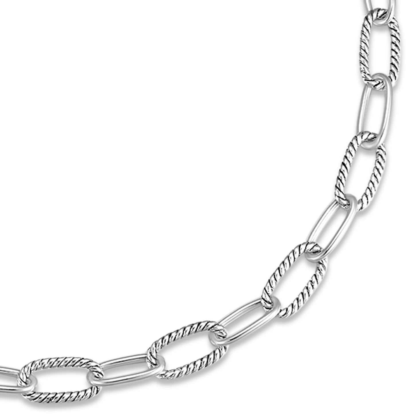 UNY JEWEL Twisted Cable Wire Paper Clips Link Chain Necklace Two Tone Designer Brand Inspired Look Alike Women Jewelry Valentine Christmas Gift Silver Tone