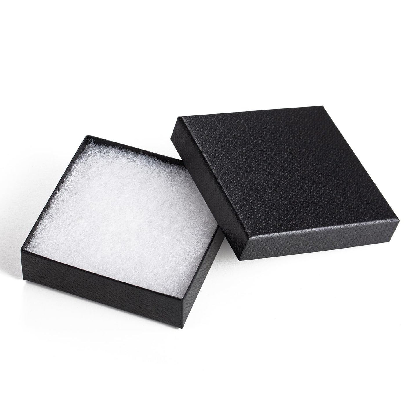 Magicool 20 Pack 3.5x3.5x1 Inch Cardboard Jewelry Boxes,Used for Necklaces,Bracelets,Earrings,Jewelry,Small Gift Packaging,Jewelry Gift Boxes with Lids and Filled with Cotton(Black)