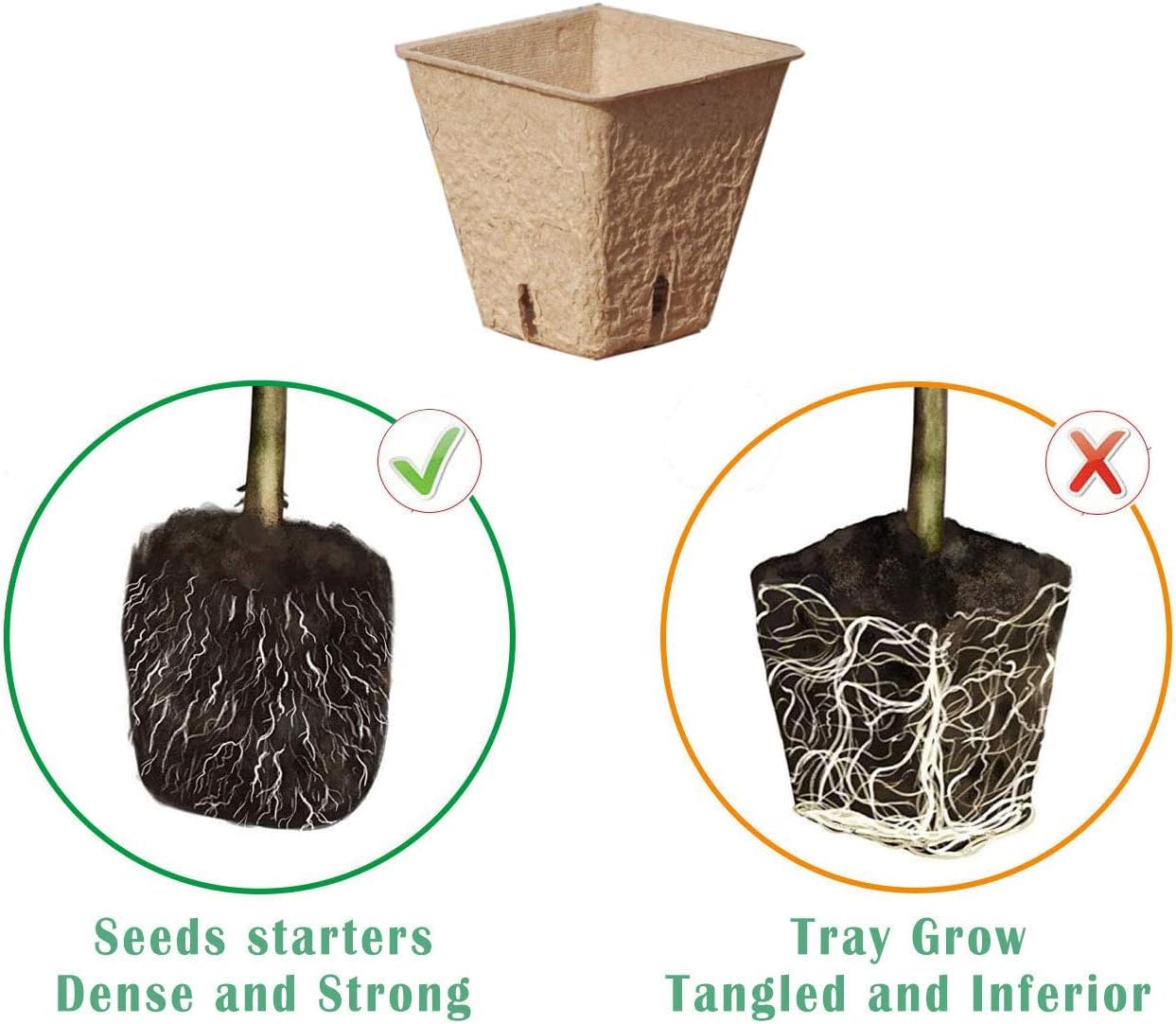 macoya Seed Starter Kit with 100 Peat Pots for Seedlings Seed Starter Tray, 5 Plastic Growing Trays with Water Strainer & Adjustable Humidity Dome Outdoor or Indoor Herb Garden Nursery