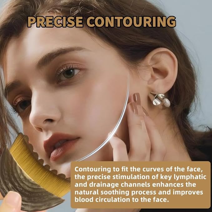 Lymphatic Contour Face Brush,Contour Face Brush for Lymphatic Drainage,Dry Lymphatic Drainage Massager,Ergonomically Designed to Fit The Skin Precisely