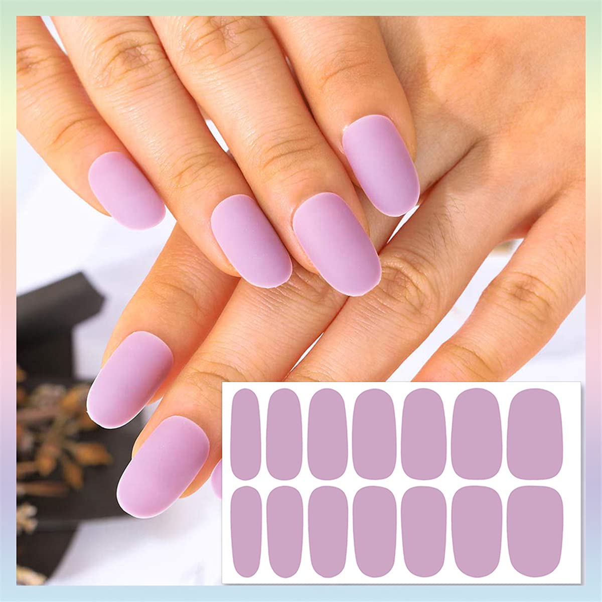 JERCLITY 24 Sheets Solid Cool Colors Nail Stickers Full Wraps Real Polish Strips for Women Art Bright Color Gel Strips With File