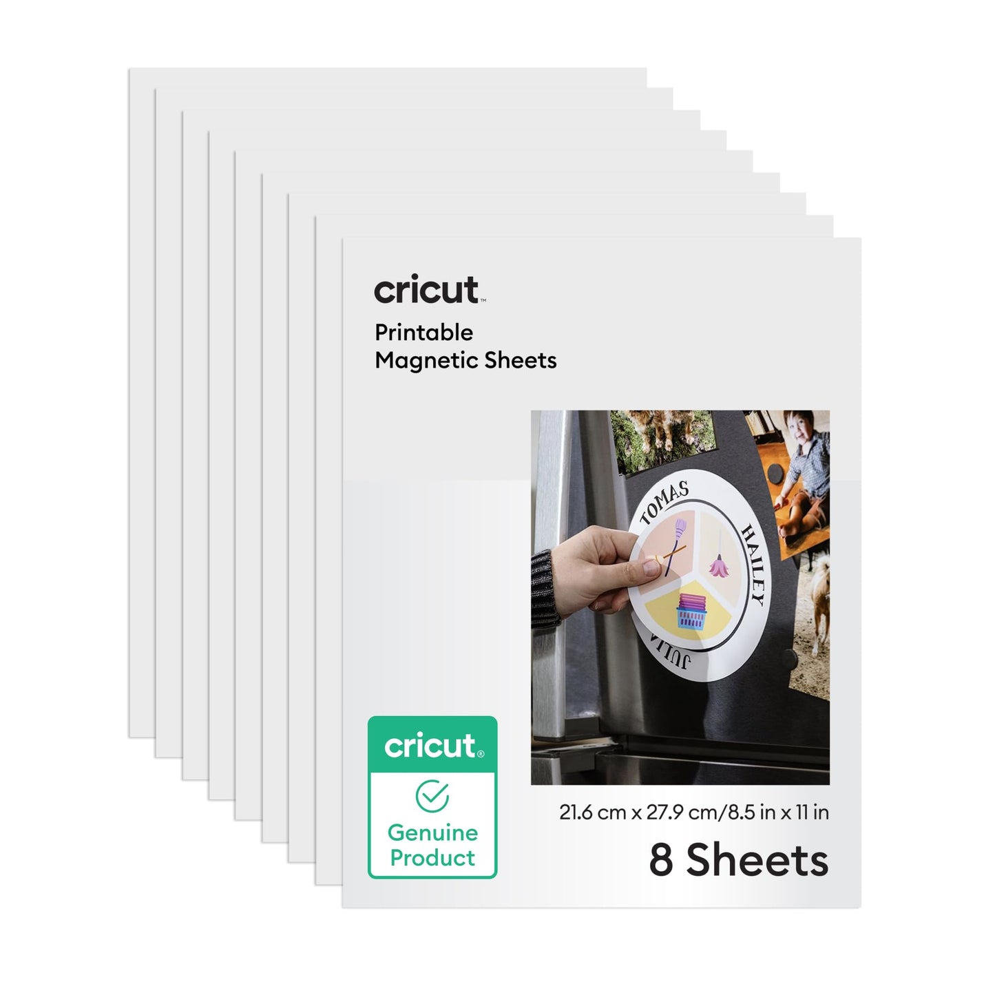 Cricut® Printable Magnet Sheets - 8.5 in x 11 in (8 Count) - Create Custom Magnets - Thin, Flexible, & Compatible with Your Inkjet Printer - Works with Cricut Maker™, Explore™, Joy™ Xtra, & Venture™