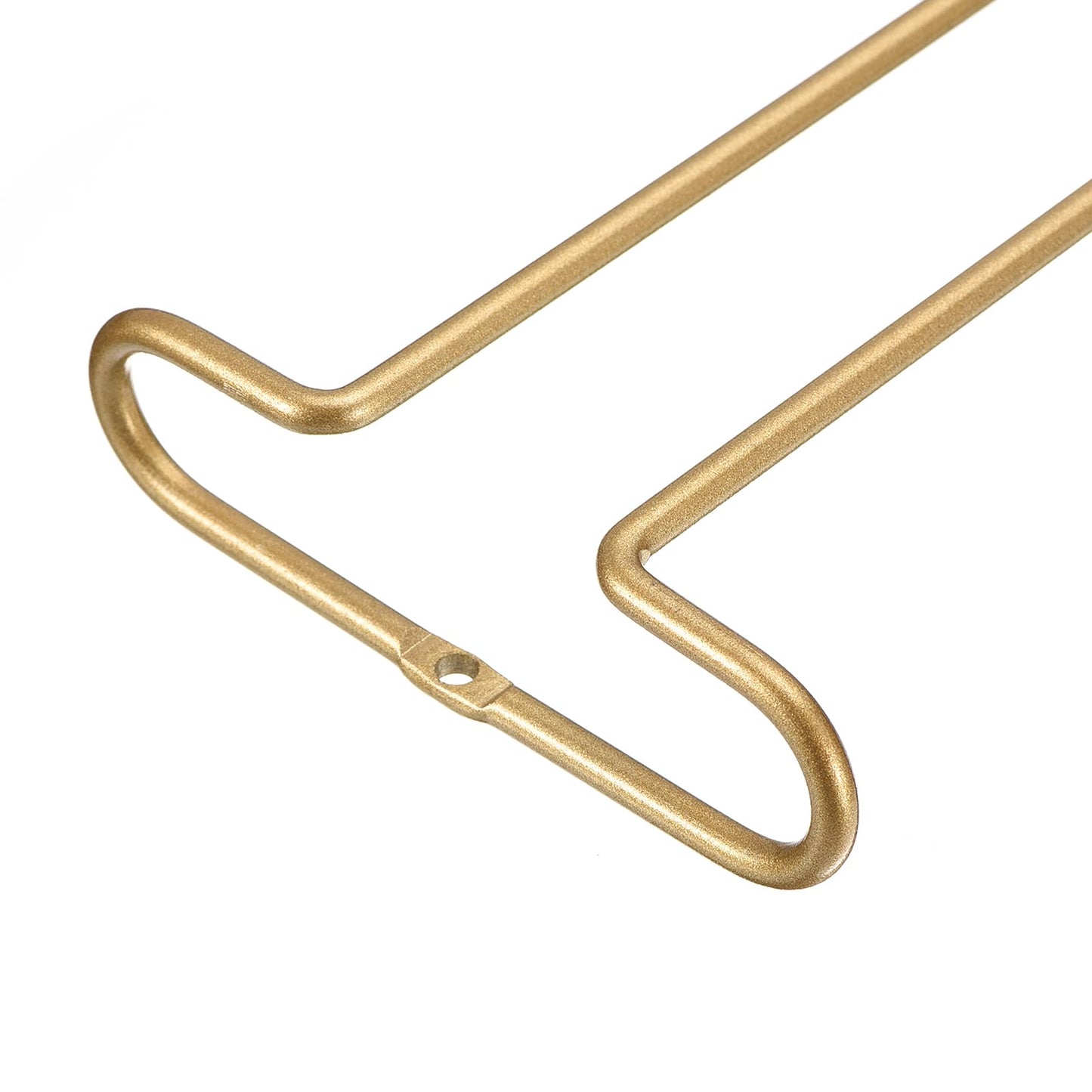 uxcell Wine Glass Rack Under Cabinet, 4Pcs 10-Inch Stemware Wine Glass Hanging Rack Stainless Steel Wine Glass Organizer Storage Hanger for 5mm Stemware Column, Gold