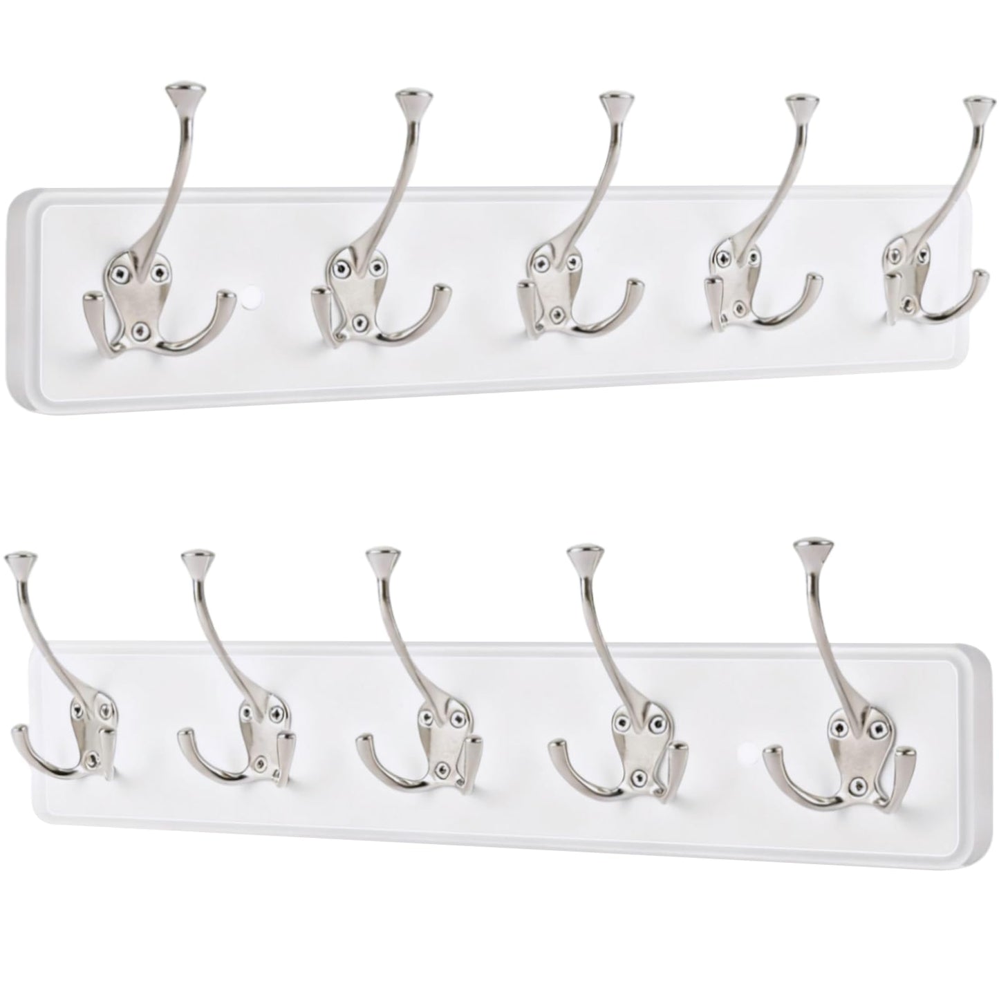 IBosins 2 Pack Coat Rack Wall Mount, 17'' Rustic Wooden Coat Hanger, Heavy Duty Metal Coat Hooks Rail for Entryway Closet Bathroom Coat Jacket Scarf Towel Hat