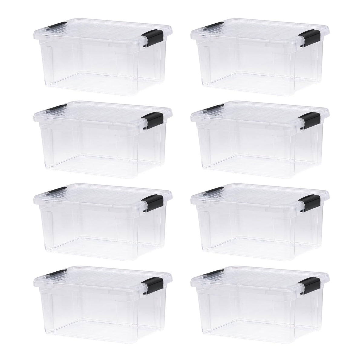 6.6 Quart Clear Plastic Storage Boxes with Lids (8 Count)