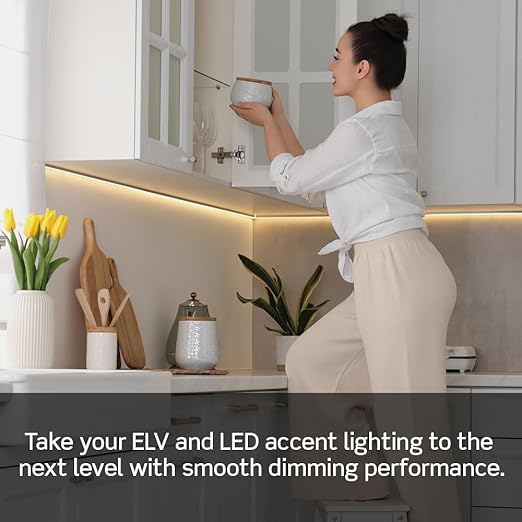 Leviton Decora Smart ELV/LED, Phase Selectable Dimmer Switch, Wi-Fi 2nd Gen, Neutral Wire Required, D2ELV-1BW, White