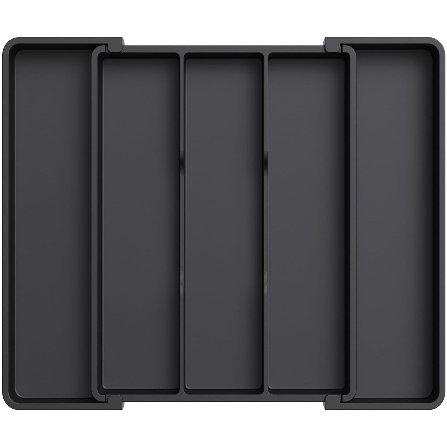 Lifewit Utensil Organizer for Kitchen Drawers, Expandable Cooking Utensil Tray, Adjustable Cutlery Silverware Flatware Holder, Plastic Spatula Tools Storage Divider, 11-18 x 14", Black