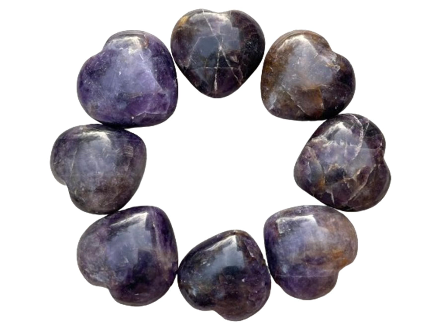 Amethyst Gemstone Hearts, Polished Amethyst Puffy Hearts, Amethyst Crystal Palm Stone, Amethyst Healing Crystal Hearts (1 Heart)