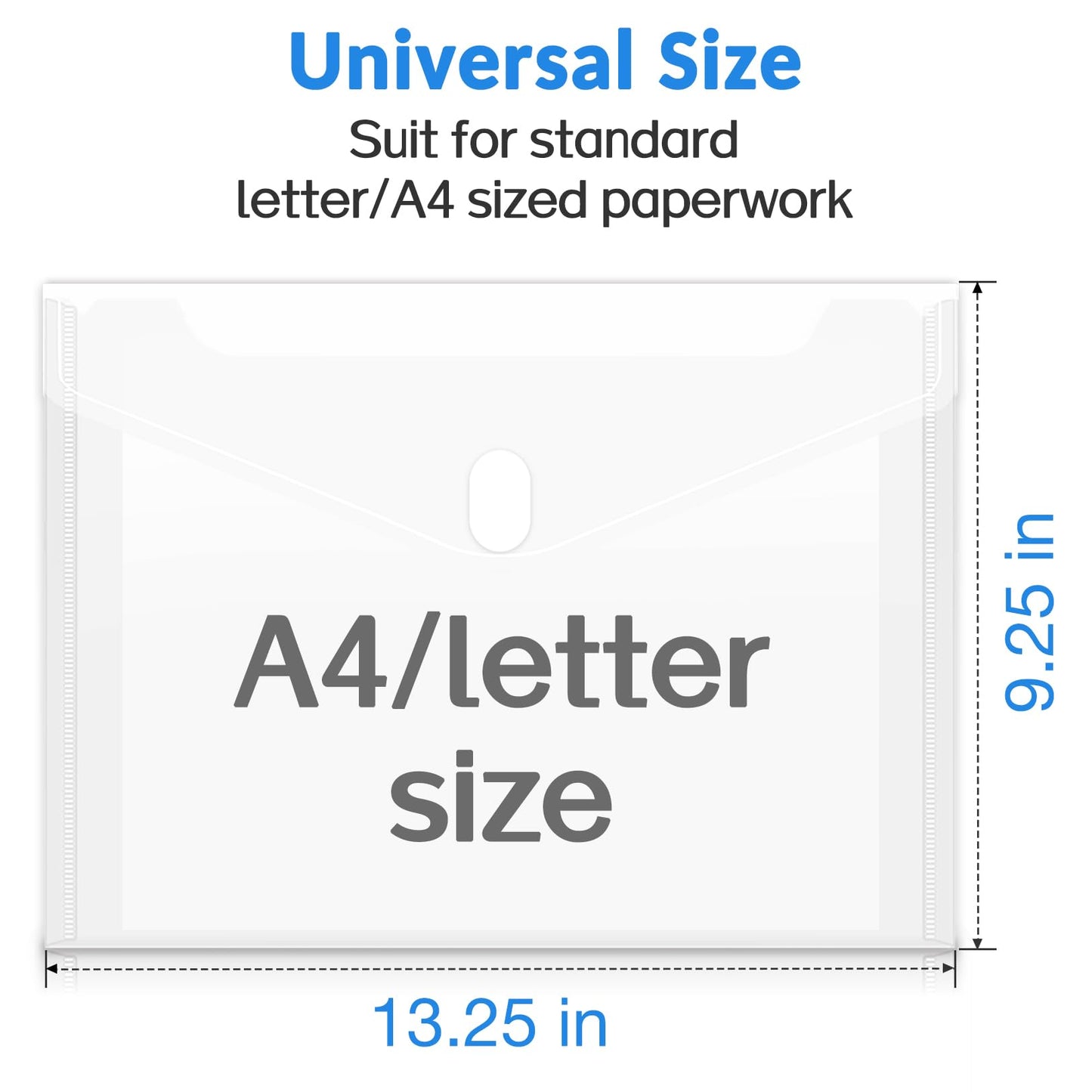 Sooez 20 Pack Plastic Envelopes File Folders, Rainforced Clear Folder Important Document Organizer, A4 Letter Size Bill Receipt Paper Holder Organizer Folder with Closure for School Office