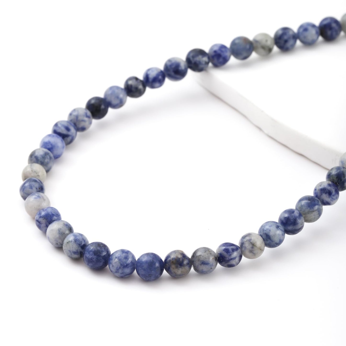 8mm 45pcs DIY Natural White Sodalite Stone Beads Round Healing Crystal Gemstone Loose Beads for Jewelry Making Handmade Bracelet Necklace