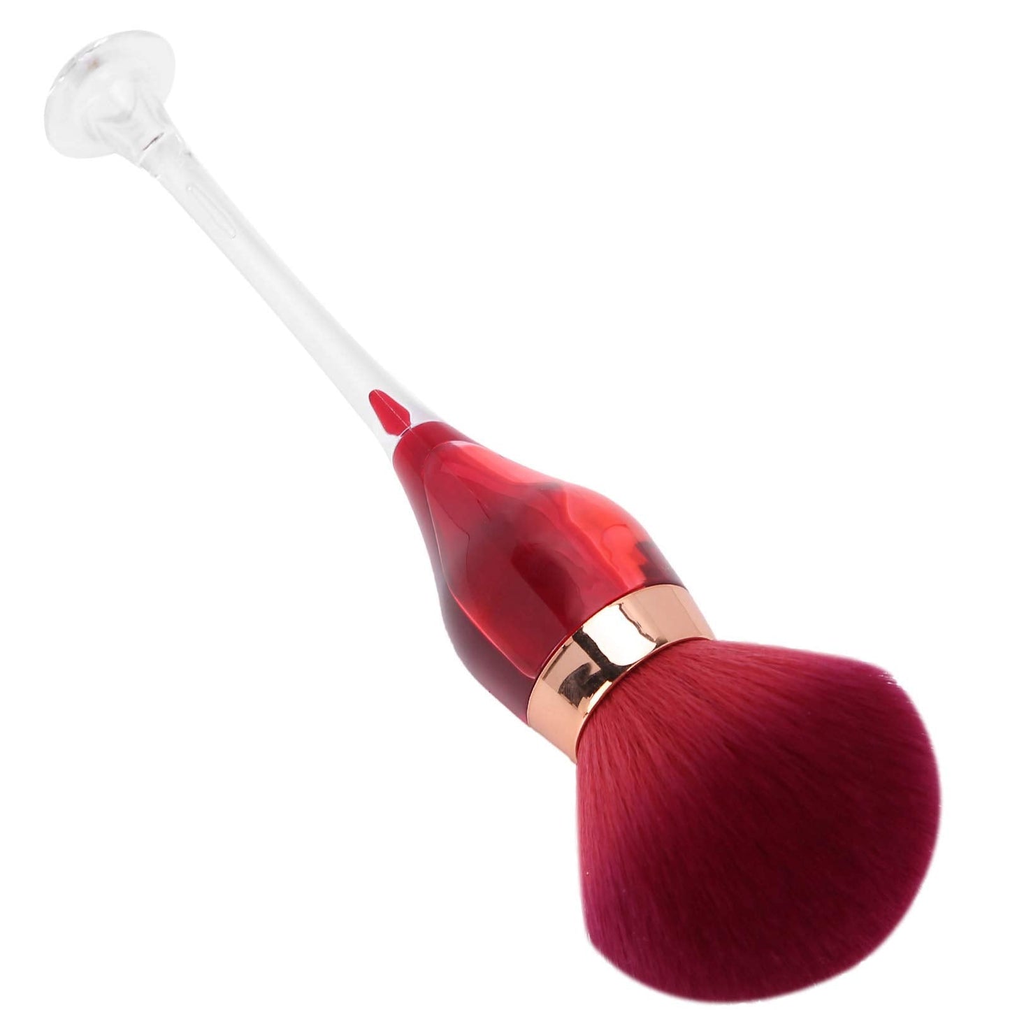 Nail Brush Dust Remover,Nail Dust Cleaning Brush Nail Art Powder Remover Brush Cleaner Makeup Blush Brushes(Rose red)