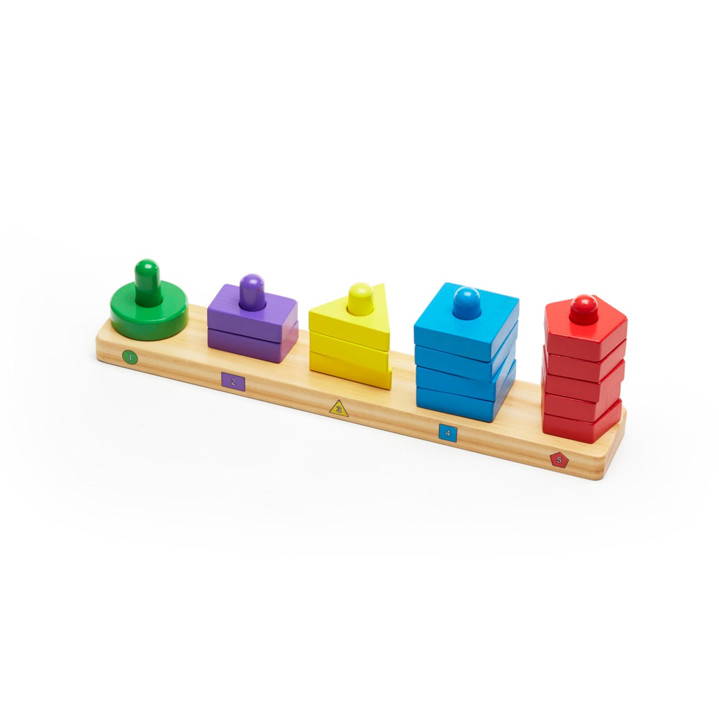 Melissa & Doug Stack and Sort Board - Wooden Educational Toy With 15 Solid Wood Pieces