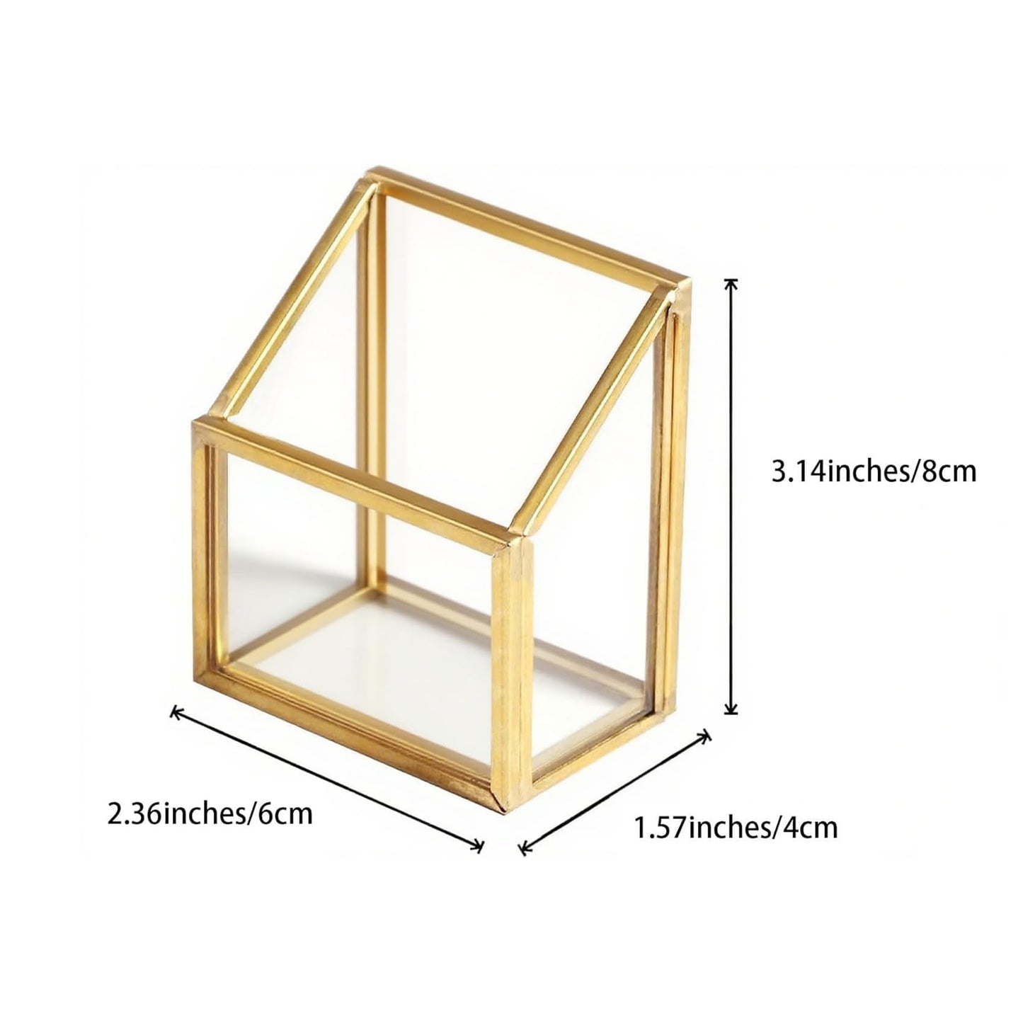 Feyarl Gold Glass Vertical Business Card Holder Business Cards Display Stand Clear Name Card Organizer Storage for Office Meeting Desk Countertop