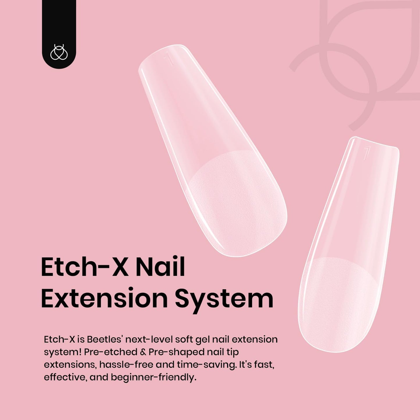 Beetles Solid Nail Glue Gel with 20ml Nail Glue Remover Set with Gel Nail Tips Medium Coffin Etch X Nail Tips, 12 Sizes 288Pcs Pre Shaped Half Matte Press On Nails