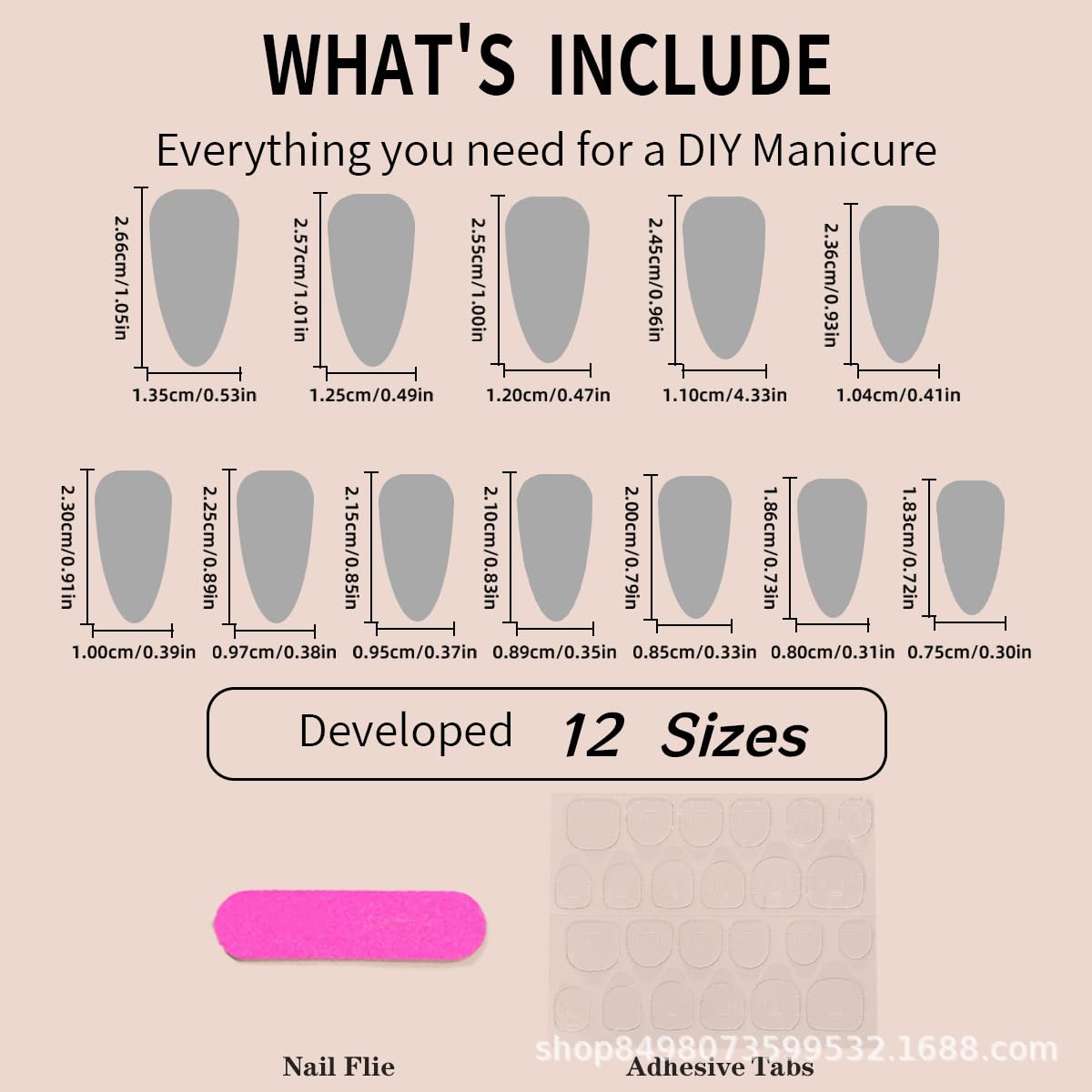 FANTACIEL Almond Press On Nails 24PCS, Chrome Solid Color False Nails Glossy Full Cover Glue On Nails, Elegant Reusable Fake Nails for Women Salon & Daily Wear