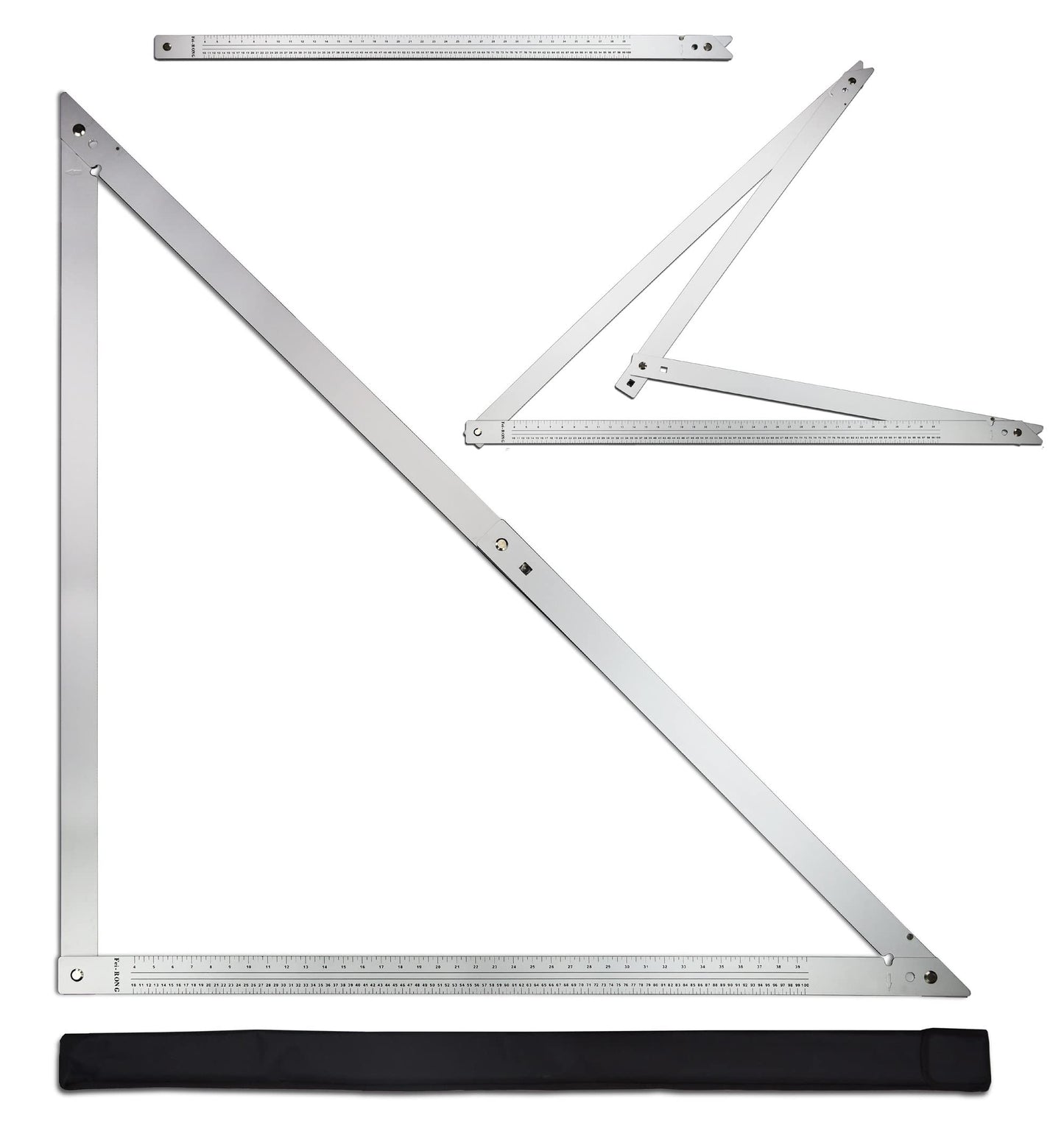 48 Aluminum Folding Square | Adjustable 45° & 90° Angles for Framing/Roofing/Staircases | Professional Woodworking & Construction Triangle Ruler Tool