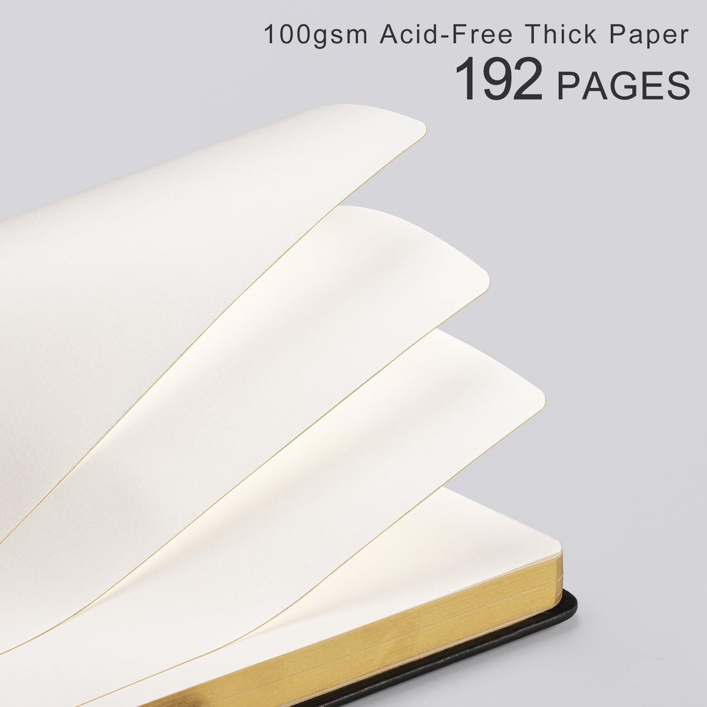 LOAPEM Blank Journal for Women Men, 192 Pages A5 Notebook Journal, Hardcover Notebook with 100Gsm Thick Pages, Leather Note Book for Writing, Travel, Business, Office, Prayer 5.7 x 8.3,Black