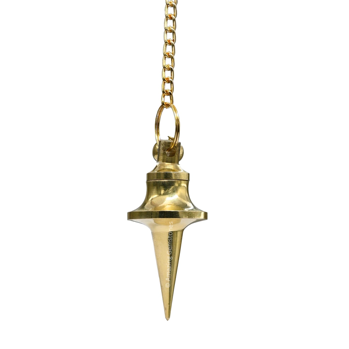 Amazing Gemstone Healing Metal Pendulums for Divination, Gold Long Point with Disc Steel Copper Pendulum High Energy Pendulo de Bronce Pendulos de Mesa MP100