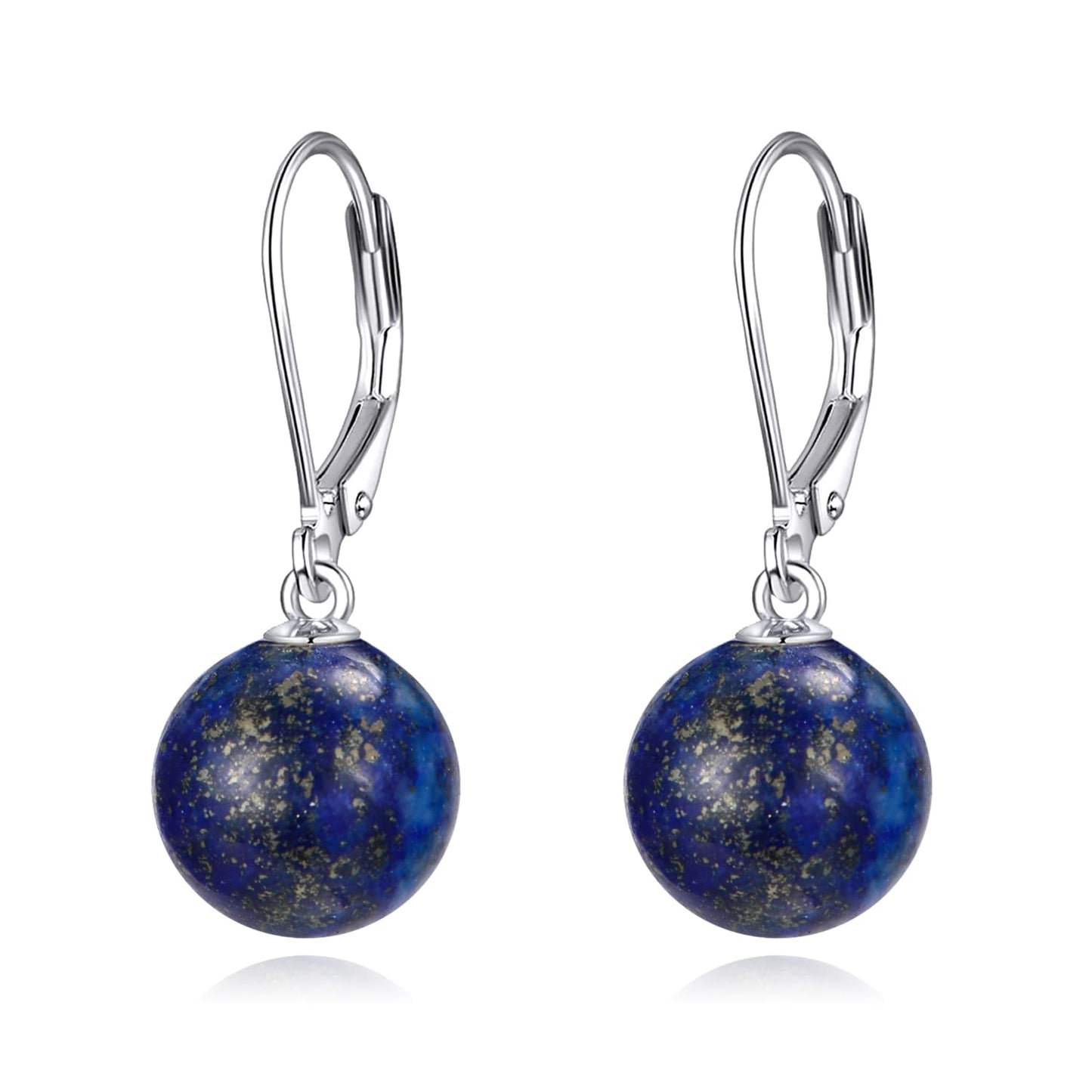 925 Sterling Silver Lapis Lazuli Leverback Earrings Blue Dangle Drop Jewelry Gifts for Women (Lapis Lazuli)