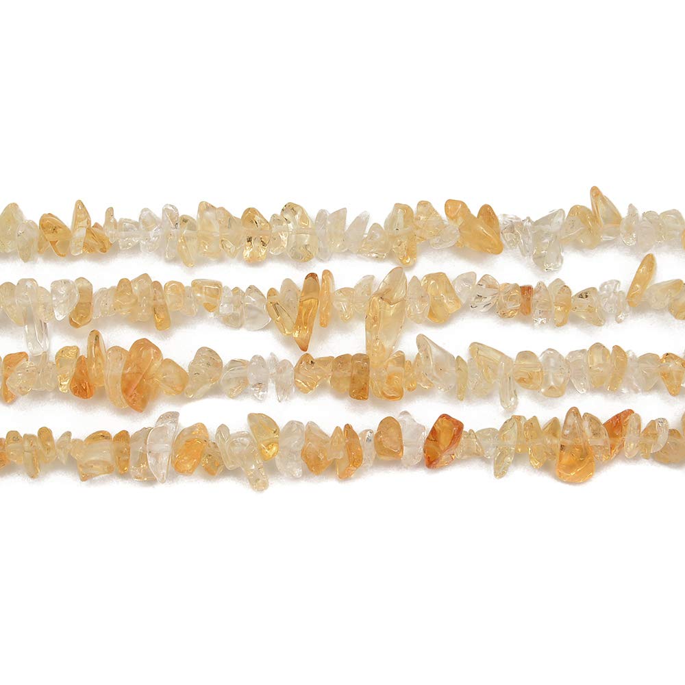 PLTbeads Gemstone Chips Natural Citrine 3-5mm Healing Crystals Waist Bracelets Necklace Kit Irregular Stone DIY Crafts Design Jewelry Making Approxi 32 inch
