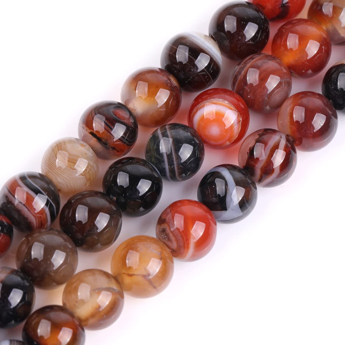 GEM-Inside Dream Lace Agate Gemstone Loose Beads Natural Energy Power Beads for Jewelry Making Round Smooth 8mm at 15"